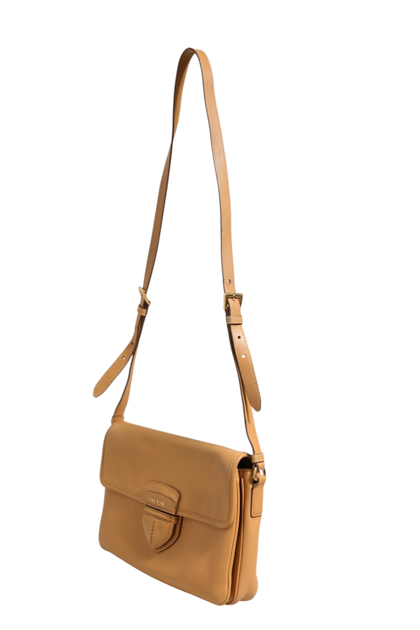 Prada Sidonie Beige Pebble Leather shoulder bag | Regal Royce