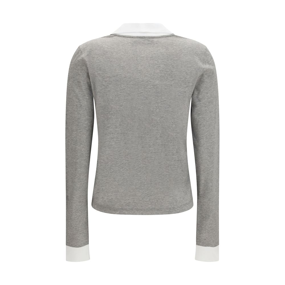 Miu Miu Gray Cotton Long Sleeve T-Shirt | Regal Royce
