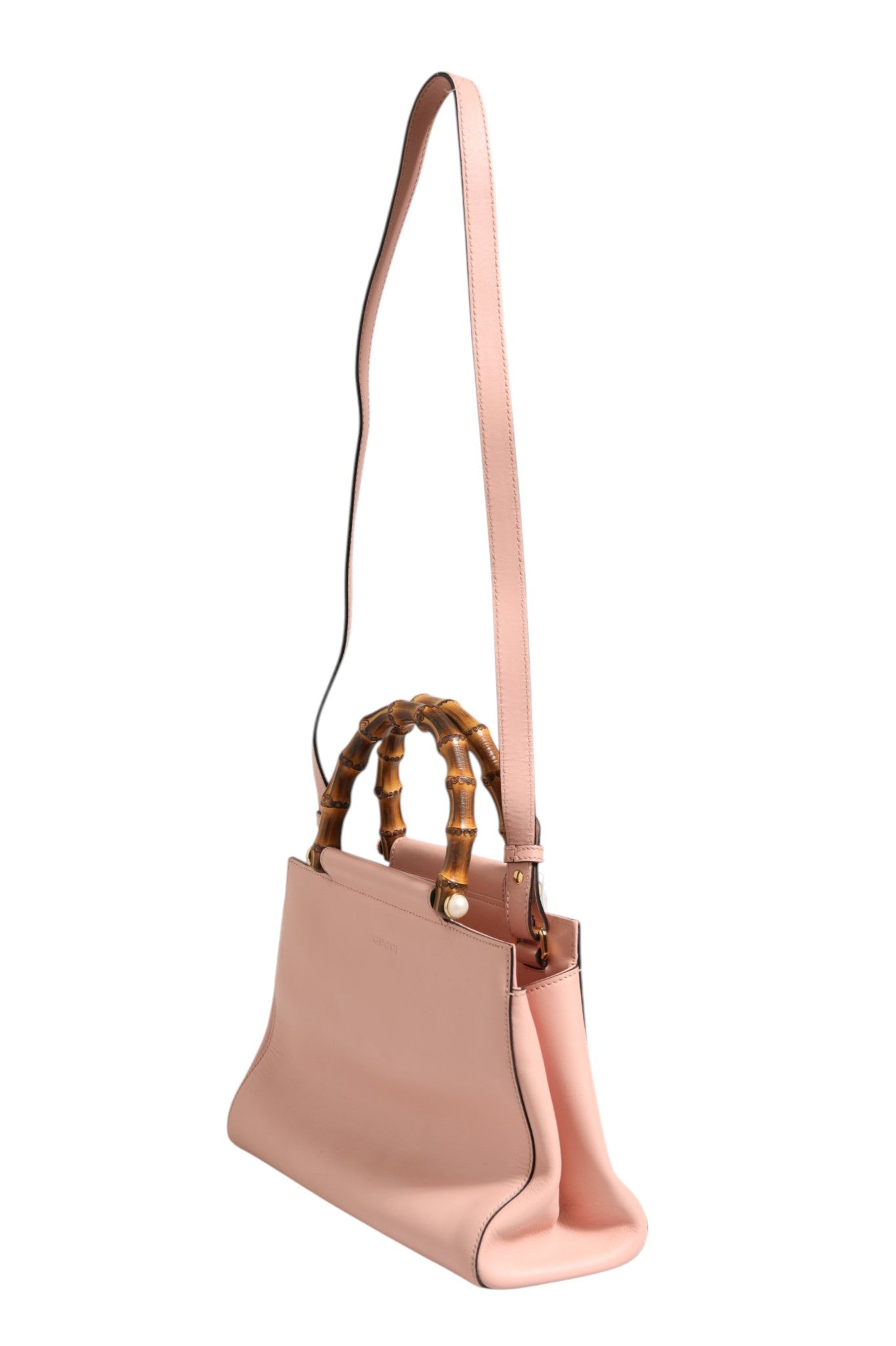 Gucci Pink And White Calfskin Small Nymphaea Top Handle Bag | Regal Royce