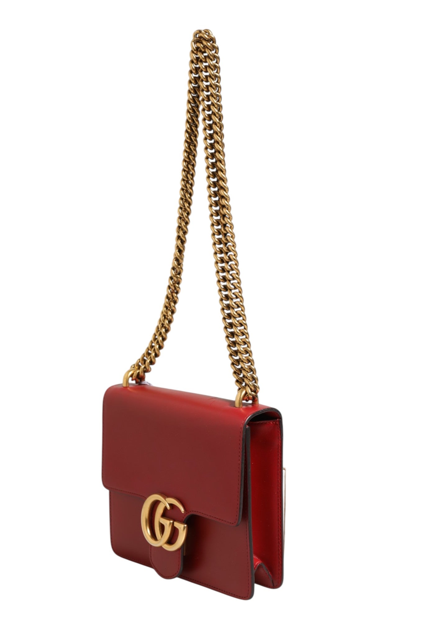 Gucci Marmont small shoulder bag in Rosso Ancora red leather | Regal Royce
