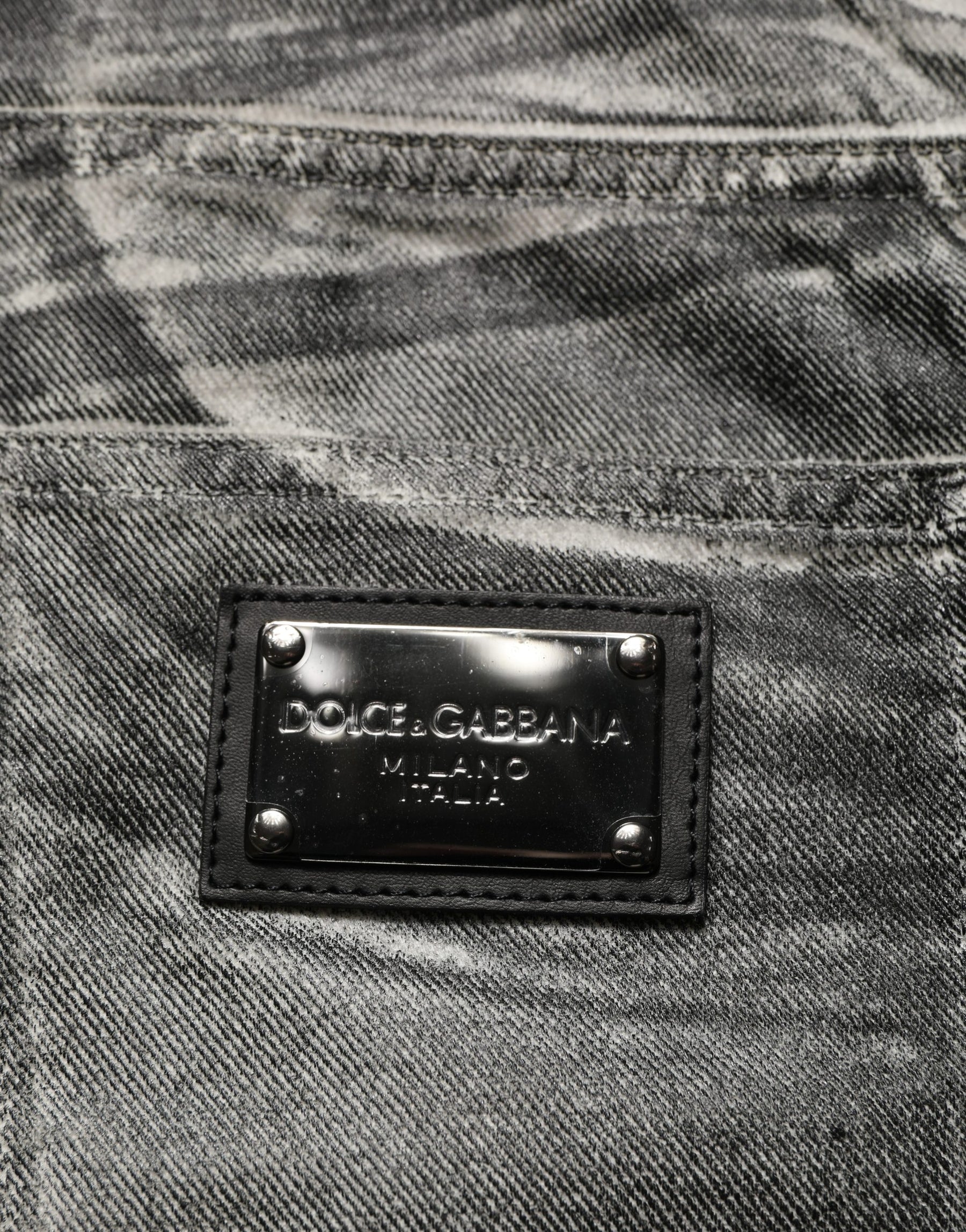 Dolce & Gabbana Grey Washed Mid Waist Straight Denim Jeans | Regal Royce