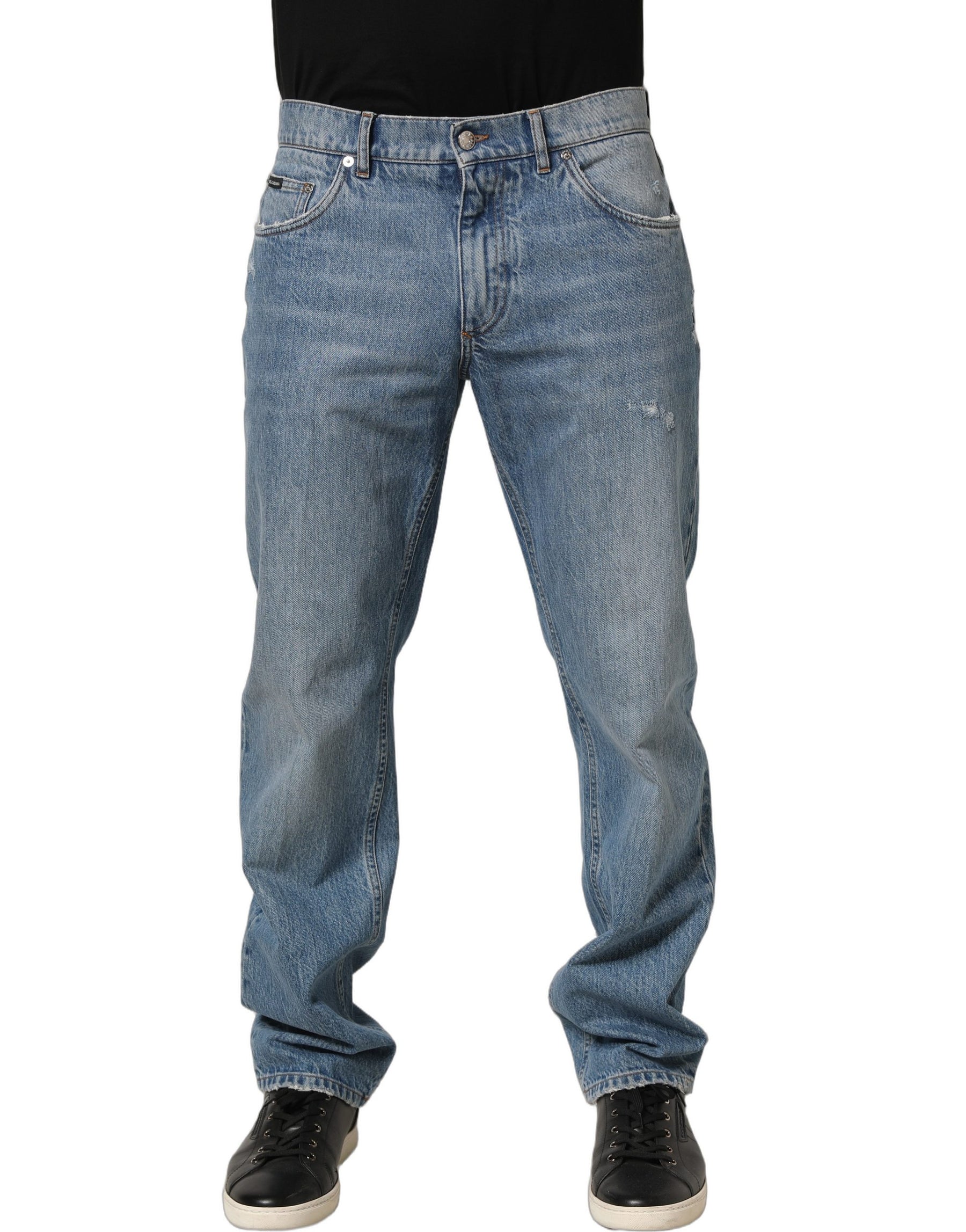 Dolce & Gabbana Light Blue Washed MidWaist Classic Denim Jeans | Regal Royce