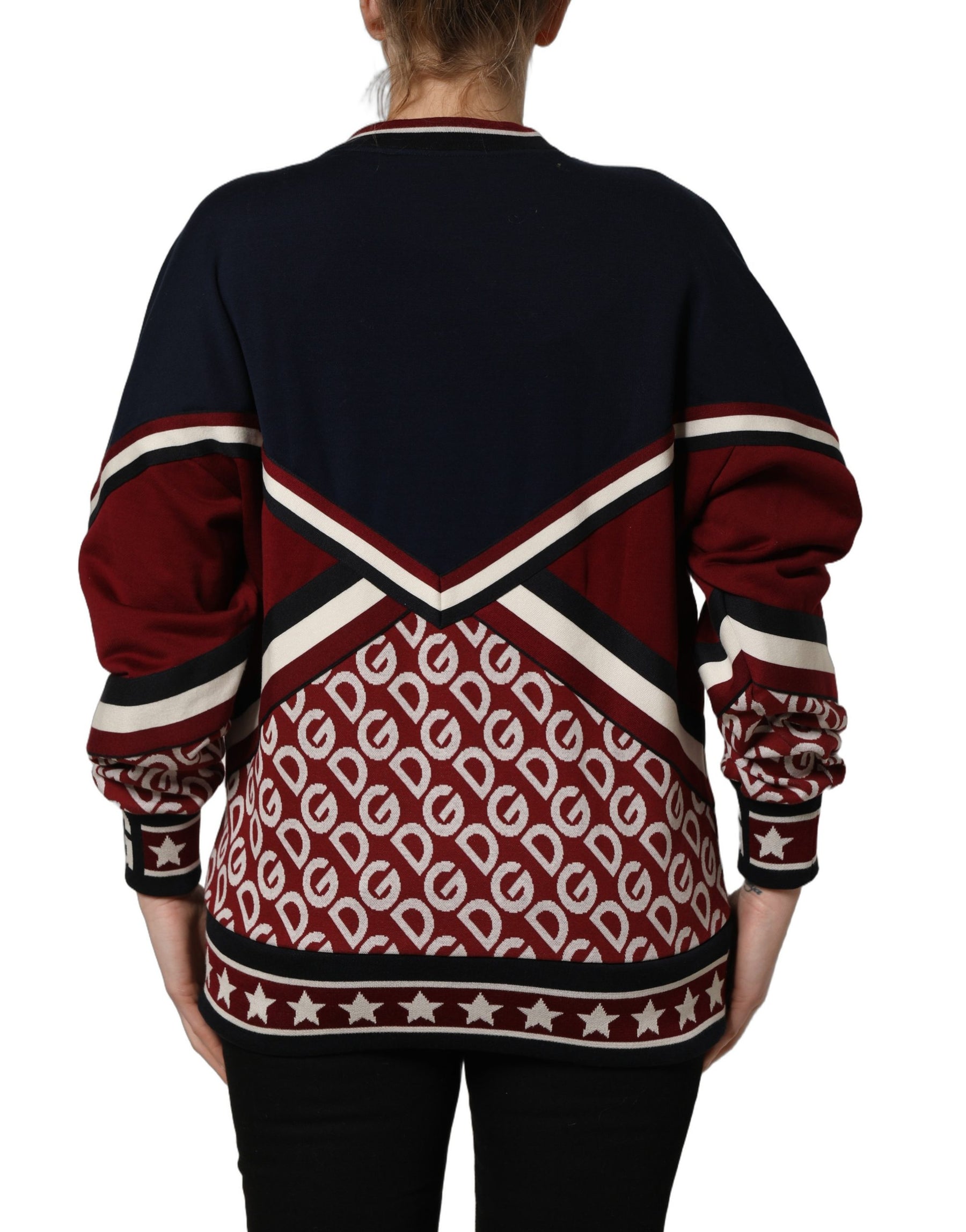 Dolce & Gabbana Blue Red Paneled 'Royals' Patch Sweatshirt Sweater | Regal Royce