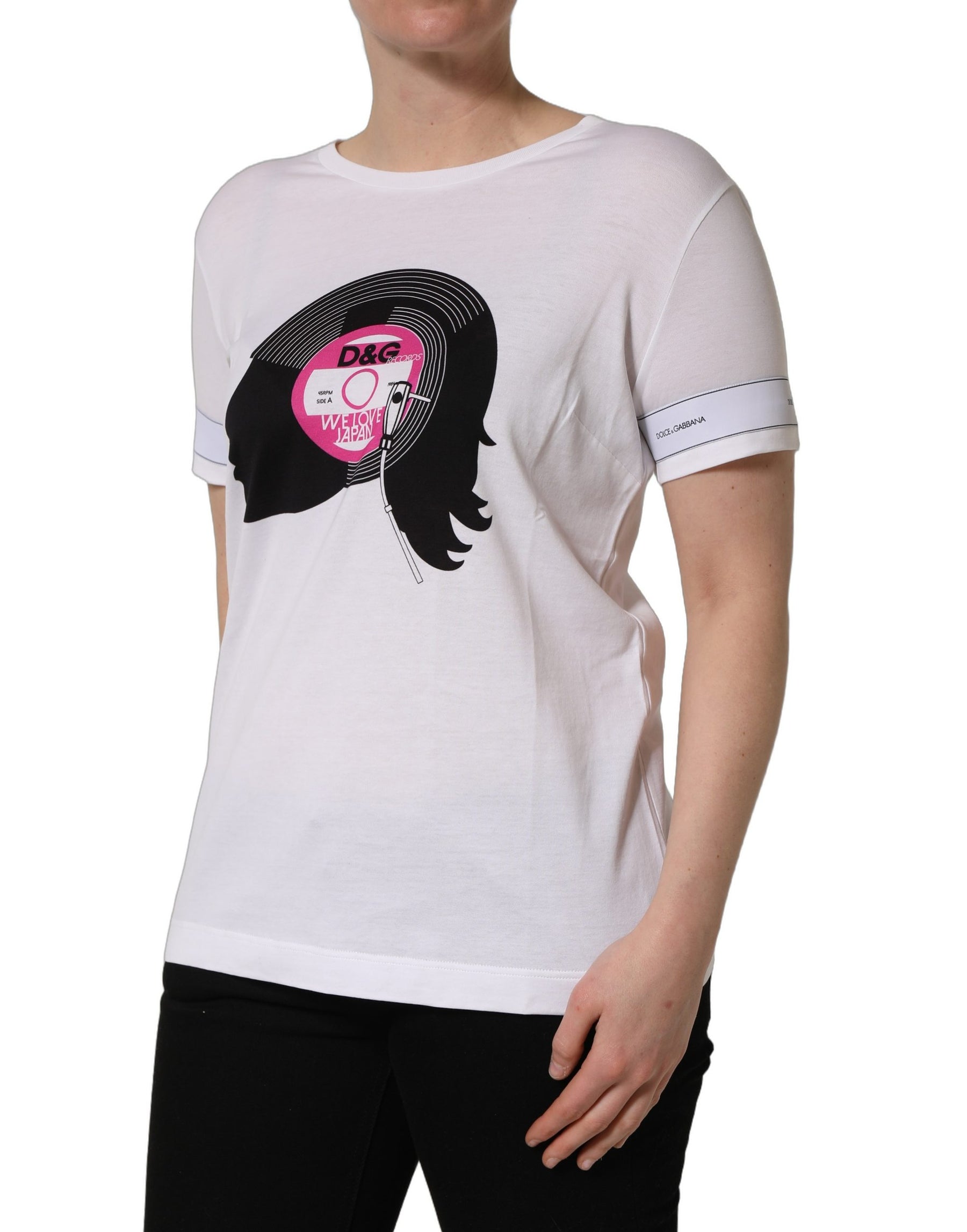 Dolce & Gabbana White D&G WE LOVE JAPAN Print Cotton T-shirt | Regal Royce