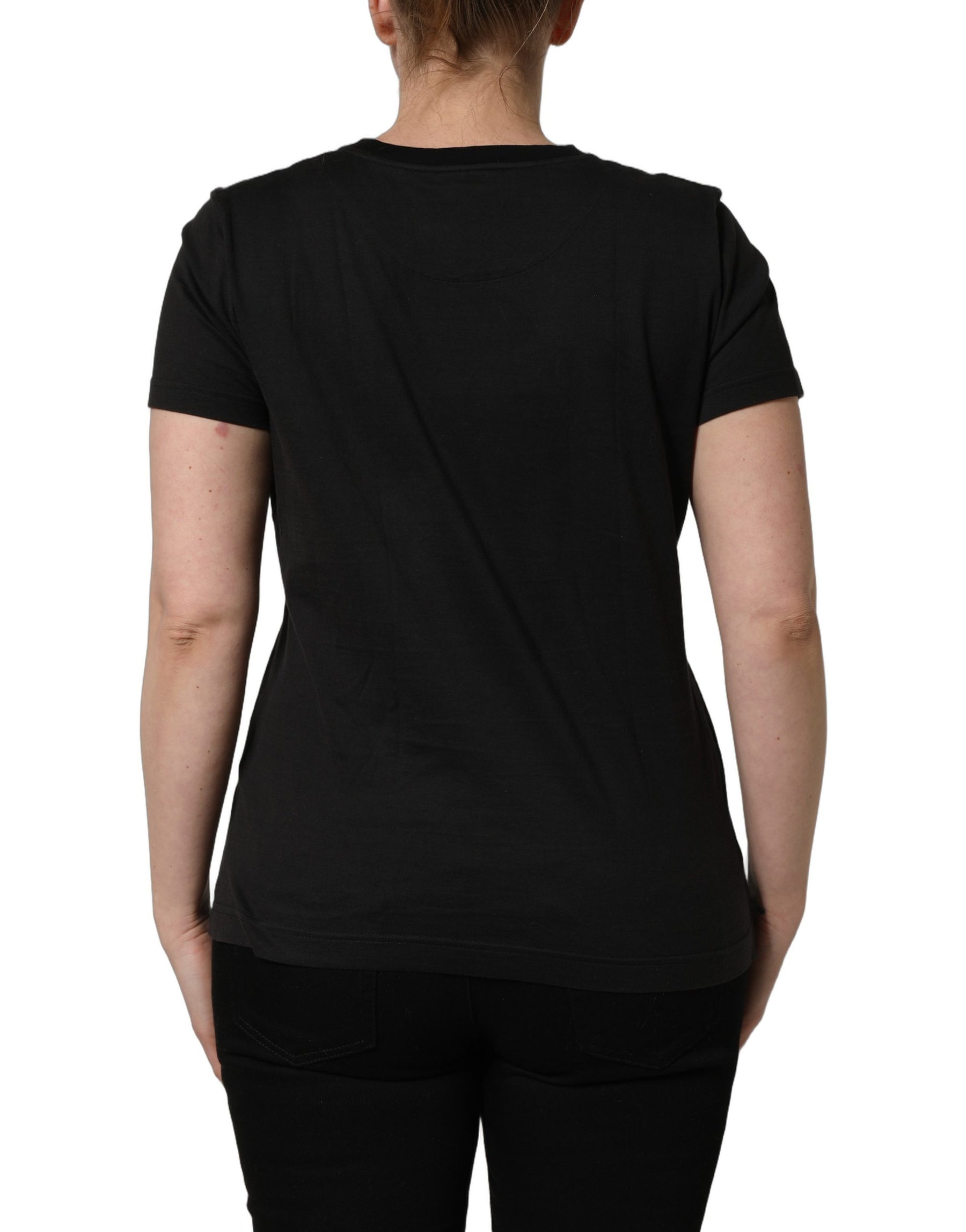 Dolce & Gabbana Black Tropical Jungle Round Neck T-shirt | Regal Royce
