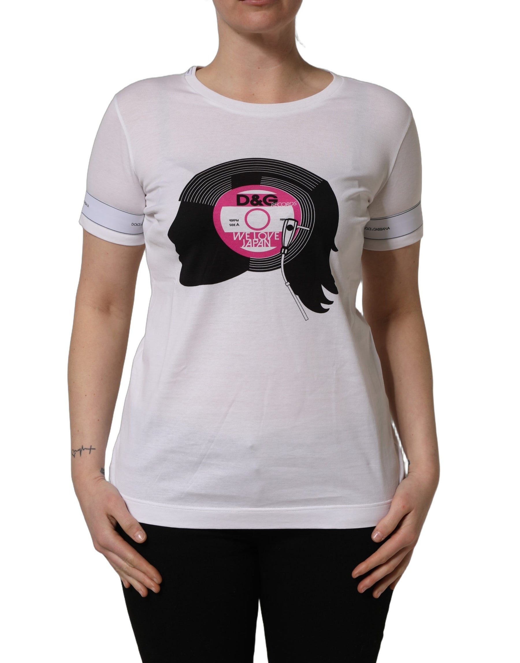 Dolce & Gabbana White D&G WE LOVE JAPAN Print Cotton T-shirt | Regal Royce