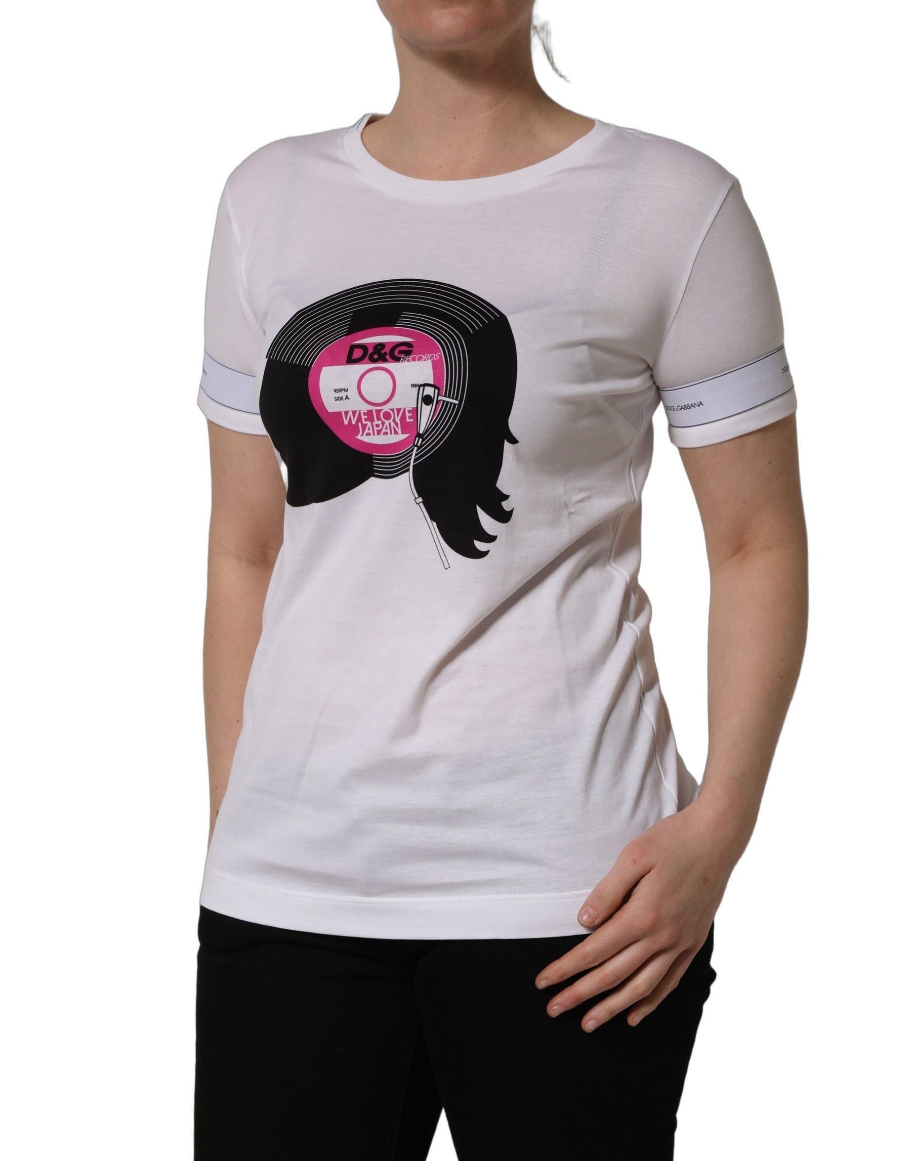 Dolce & Gabbana White D&G WE LOVE JAPAN Print Cotton T-shirt | Regal Royce