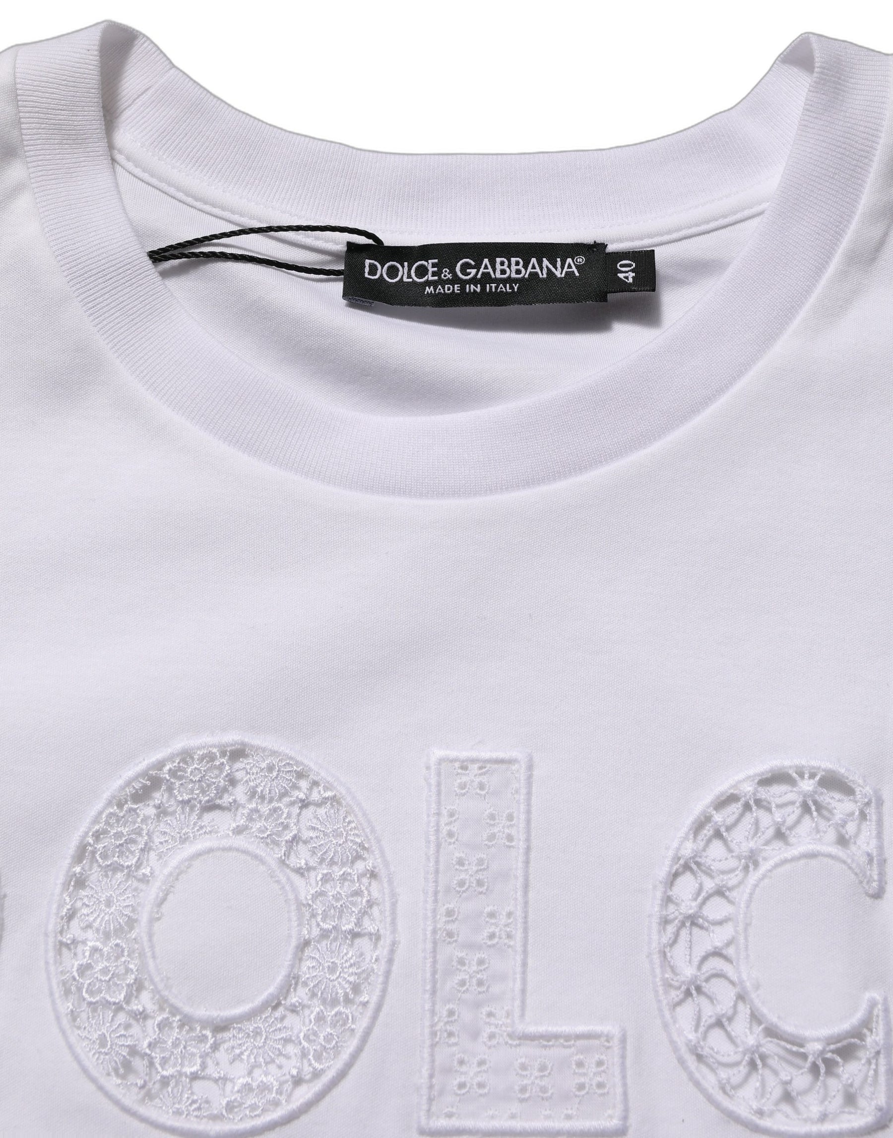 Dolce & Gabbana White Logo Round Neck Sleeveless T-shirt | Regal Royce