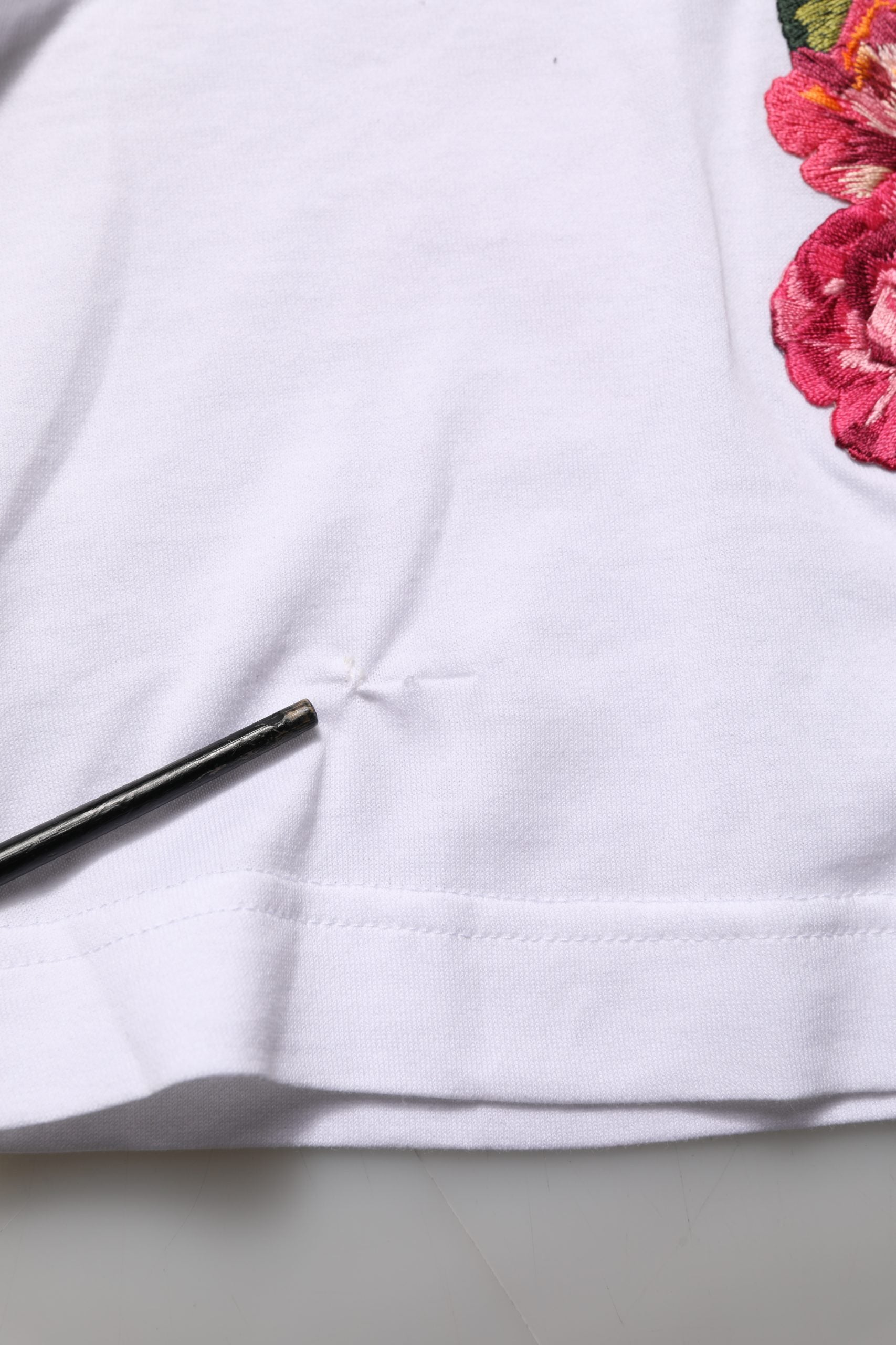 Dolce & Gabbana White DG Floral Cotton Jersey Crop T-shirt | Regal Royce
