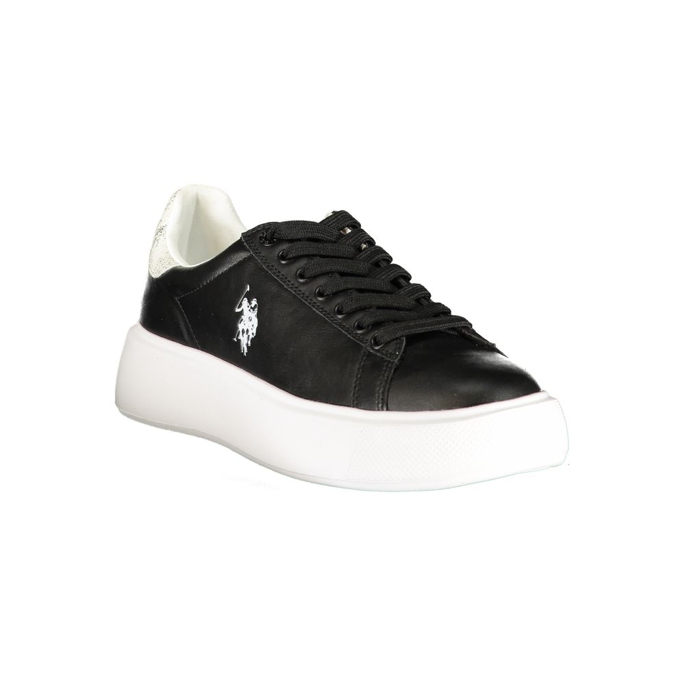 U.S. POLO ASSN. Black Polyurethane Women's Sneaker | Regal Royce