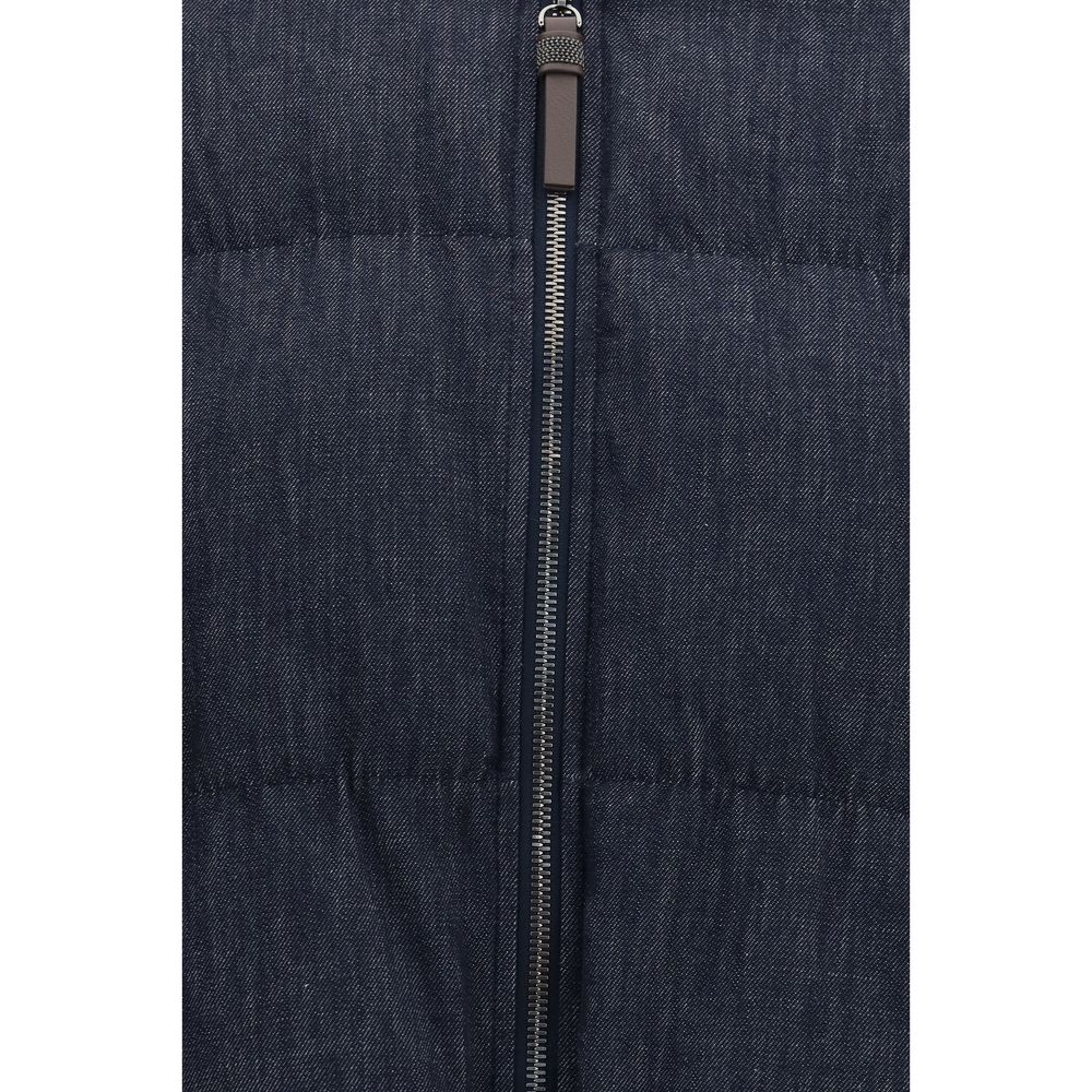Brunello Cucinelli Blue Cotton Shell Jacket | Regal Royce