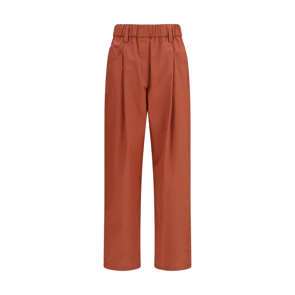 Brunello Cucinelli Orange Cotton Casual Pants | Regal Royce