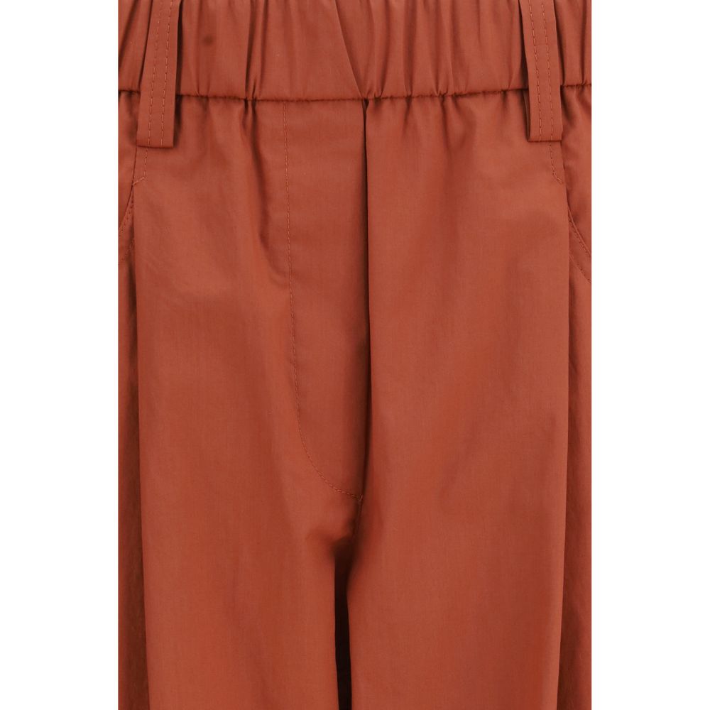 Brunello Cucinelli Orange Cotton Casual Pants | Regal Royce