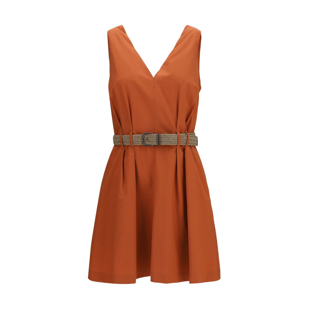 Brunello Cucinelli Orange Cotton Casual Dress | Regal Royce