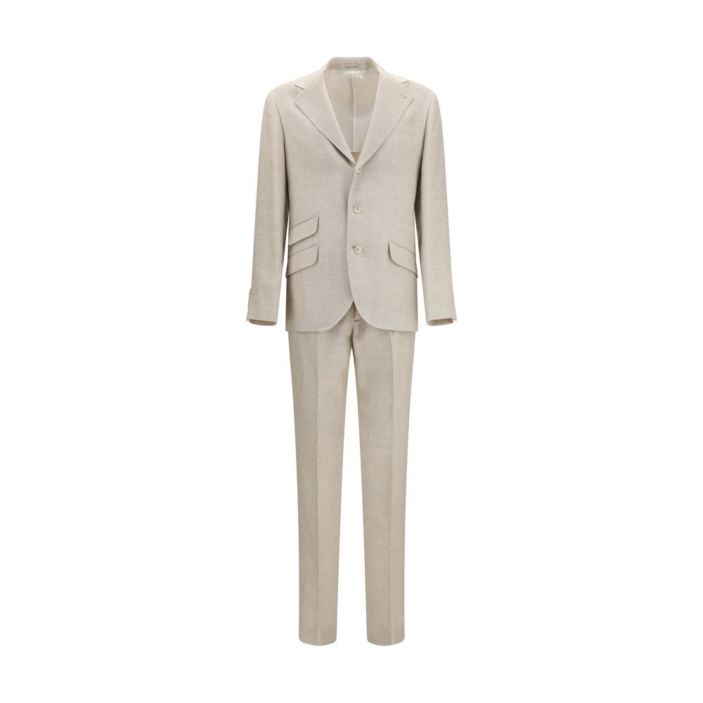Brunello Cucinelli Beige Silk Two-Piece Suit | Regal Royce