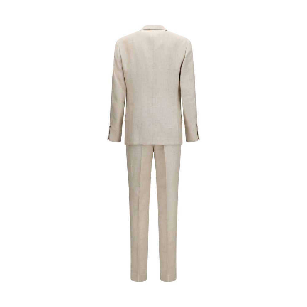 Brunello Cucinelli Beige Silk Two-Piece Suit | Regal Royce