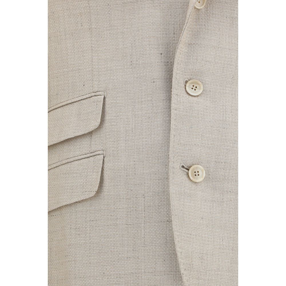 Brunello Cucinelli Beige Silk Two-Piece Suit | Regal Royce