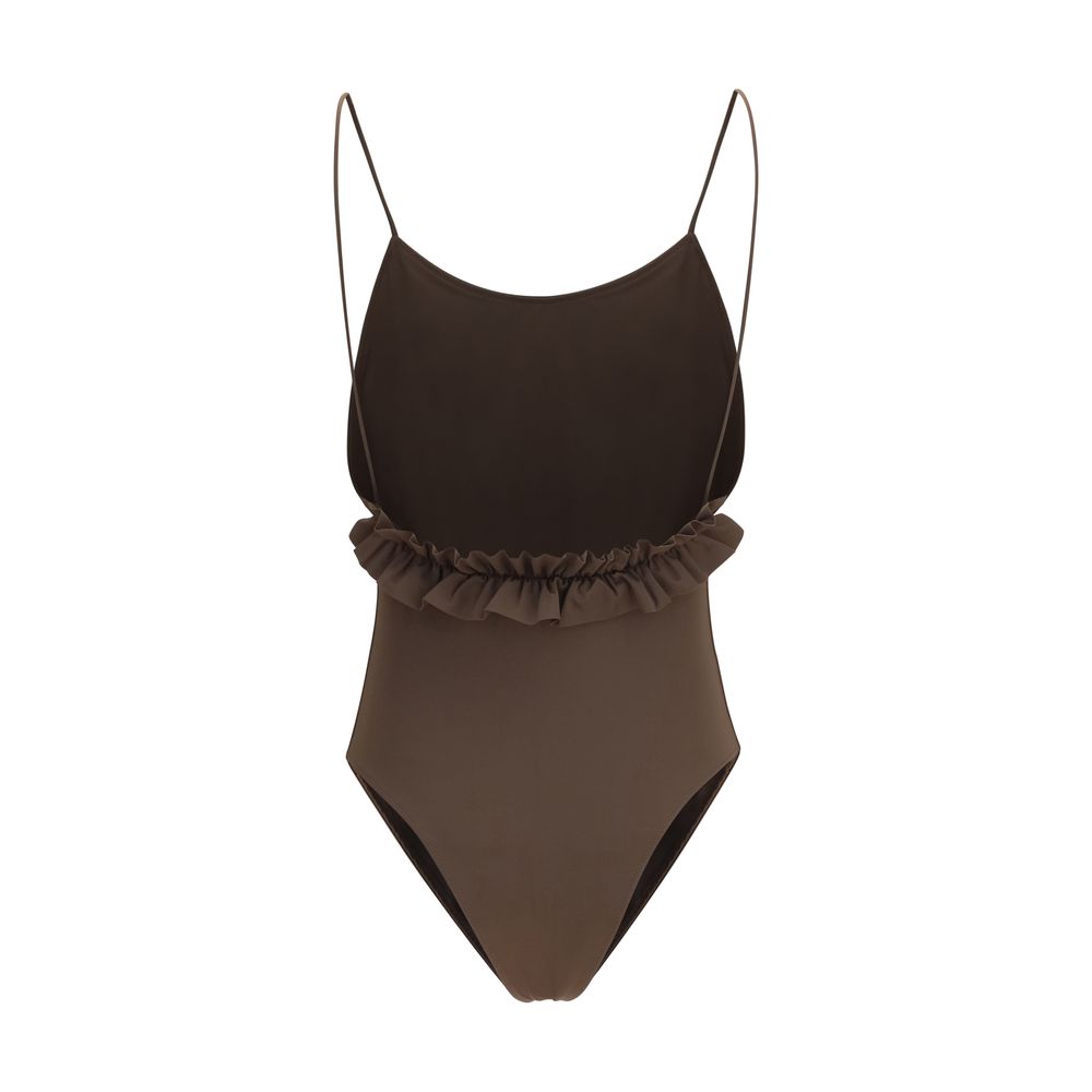 Jacquemus Brown Polyamide One-Piece Swimsuit | Regal Royce