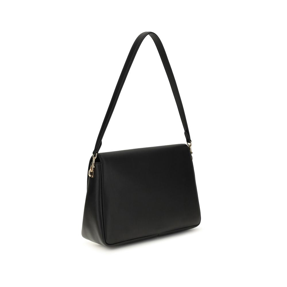 Tory Burch Black Calf Leather Bos Taurus Shoulder Bag | Regal Royce