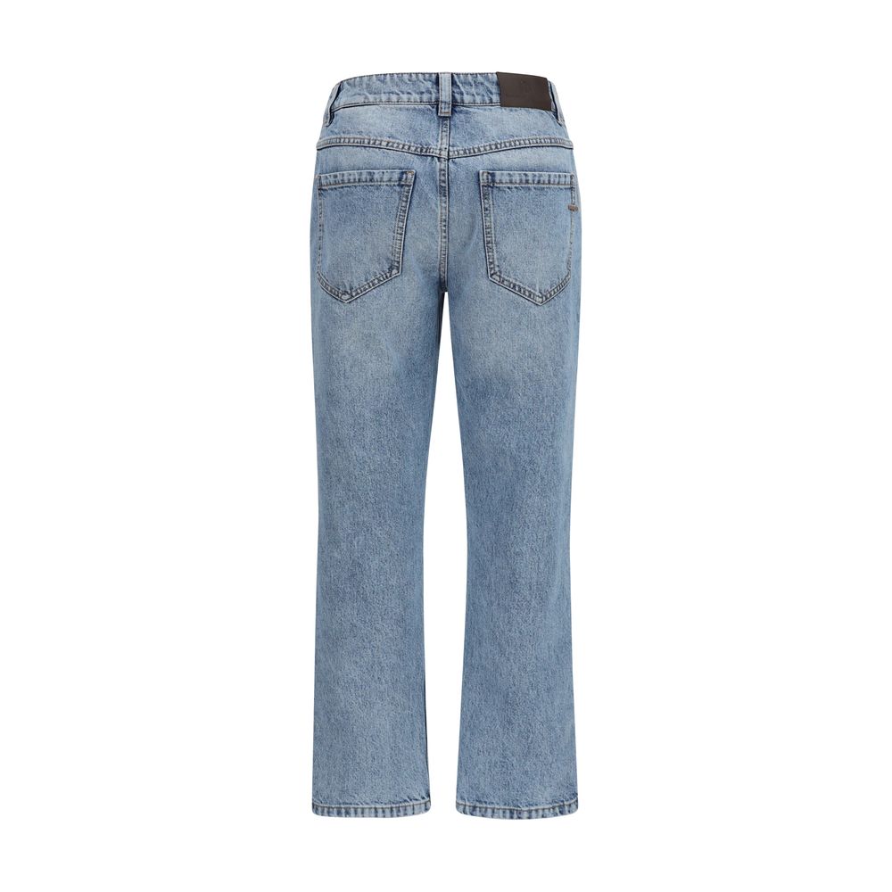 Brunello Cucinelli Blue Cotton Straight-Leg Jeans | Regal Royce