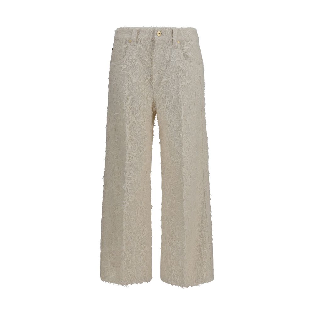 Brunello Cucinelli Beige Cotton Cropped Pants | Regal Royce