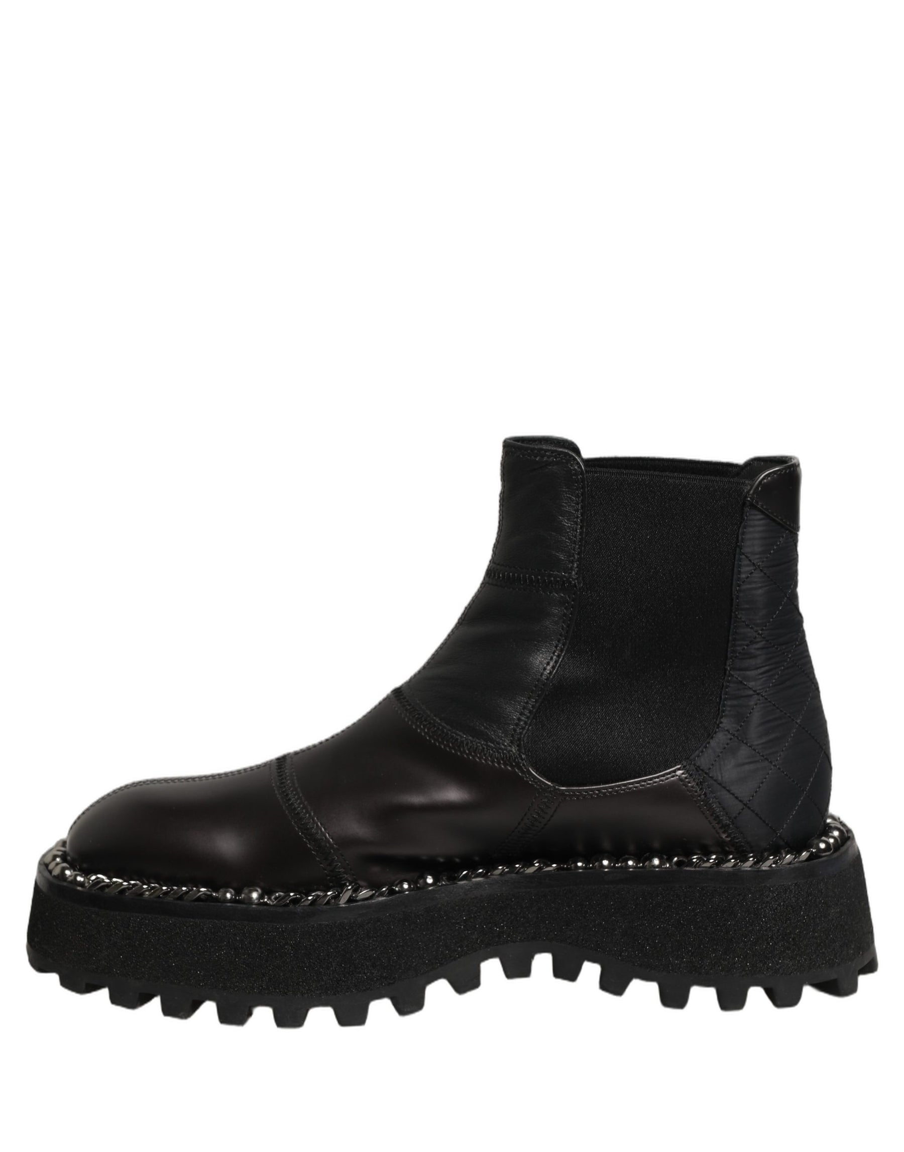 Dolce & Gabbana Black Leather Slip On Chelsea Boots Shoes | Regal Royce