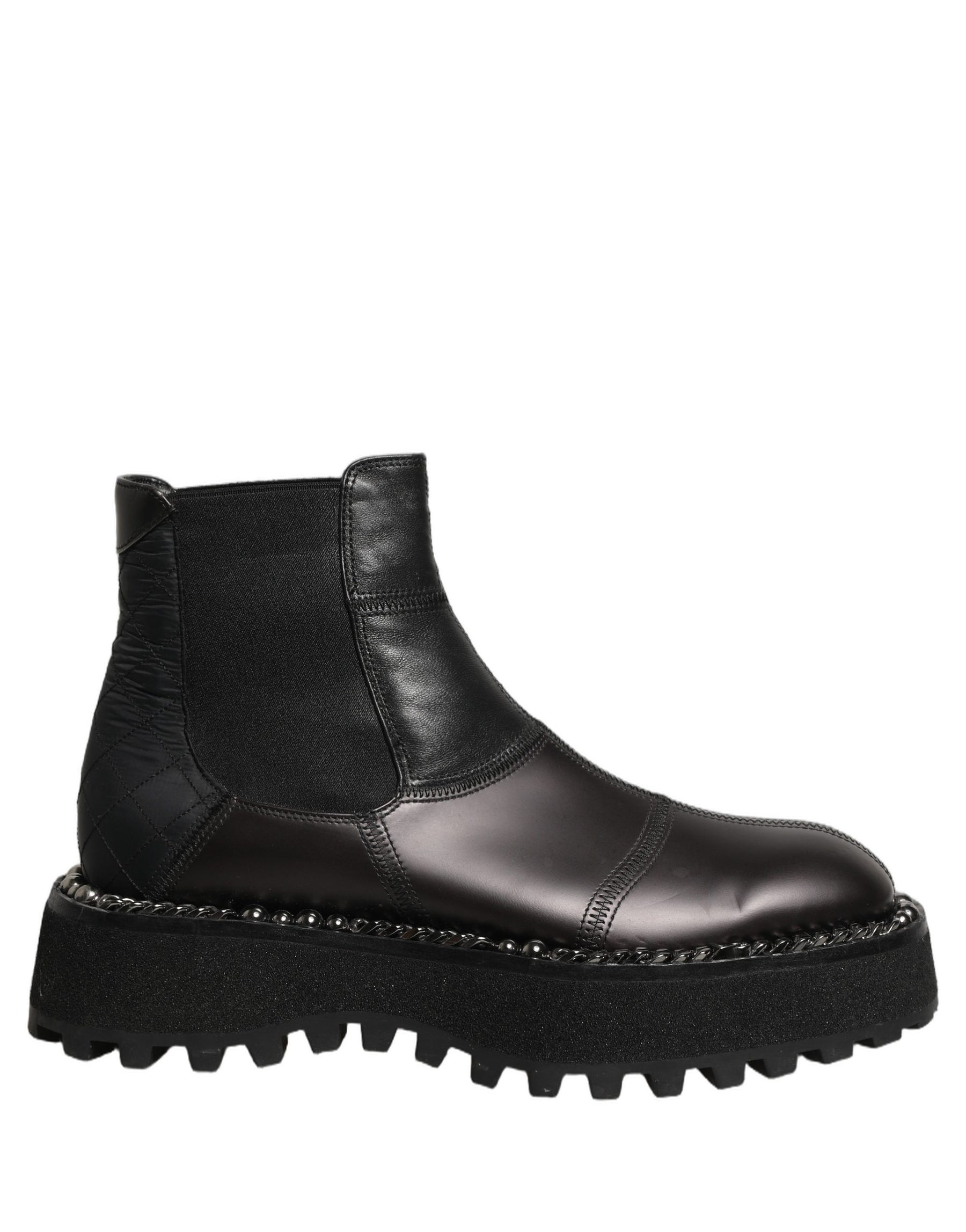 Dolce & Gabbana Black Leather Slip On Chelsea Boots Shoes | Regal Royce