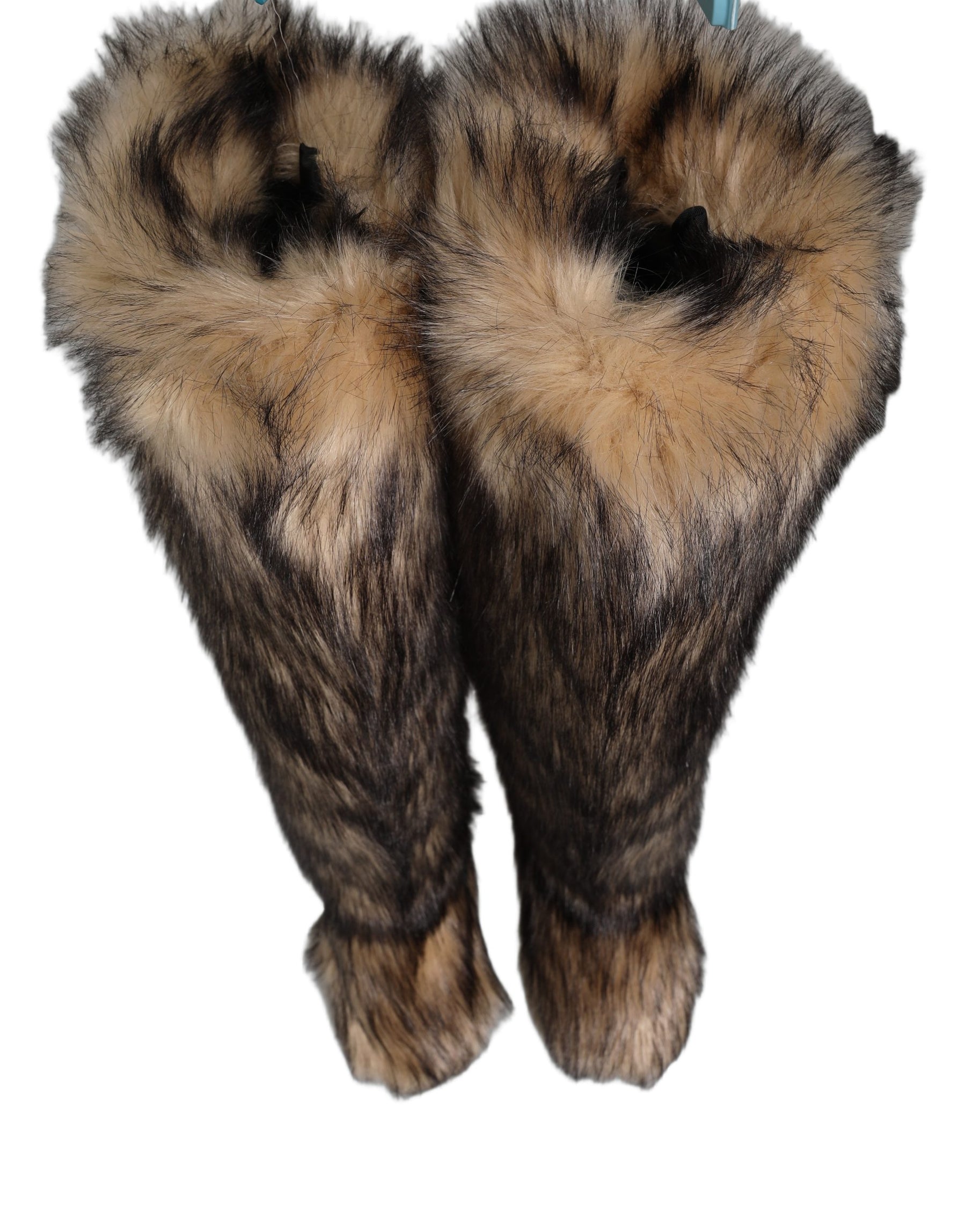 Dolce & Gabbana Brown Faux Skim Ski Fur Knee High Boots Shoes | Regal Royce
