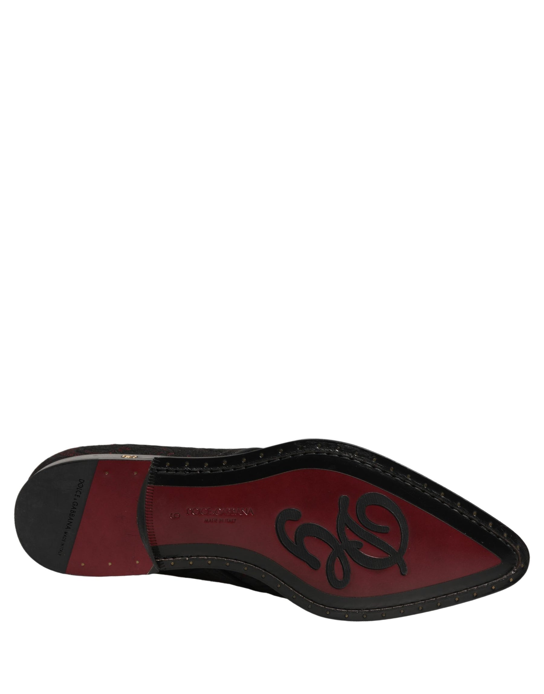 Dolce & Gabbana Black Red Embellished Derby Dress Formal Shoes | Regal Royce