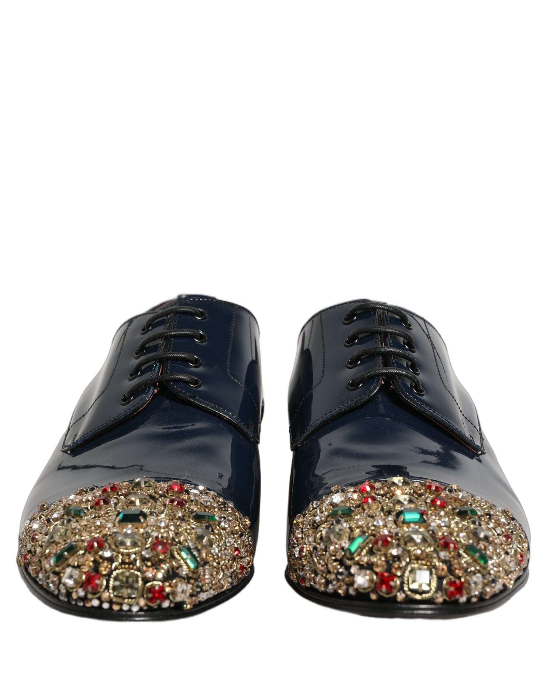 Dolce & Gabbana Blue Embellished Men Derby Dress Formal Shoes | Regal Royce