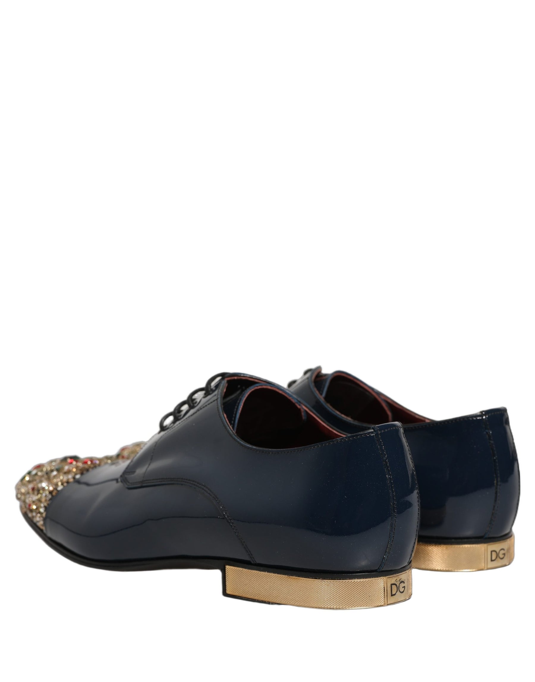 Dolce & Gabbana Blue Embellished Men Derby Dress Formal Shoes | Regal Royce
