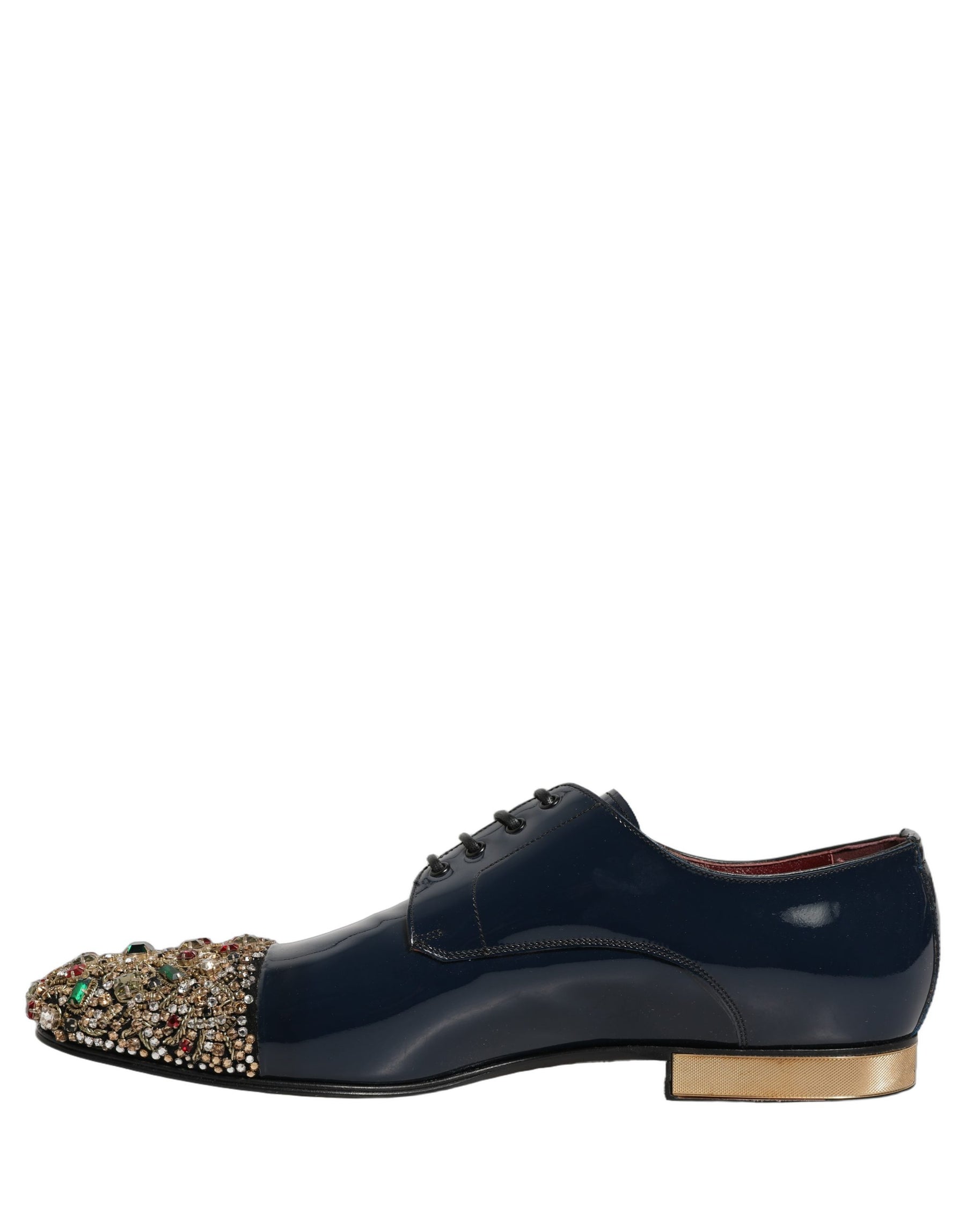 Dolce & Gabbana Blue Embellished Men Derby Dress Formal Shoes | Regal Royce