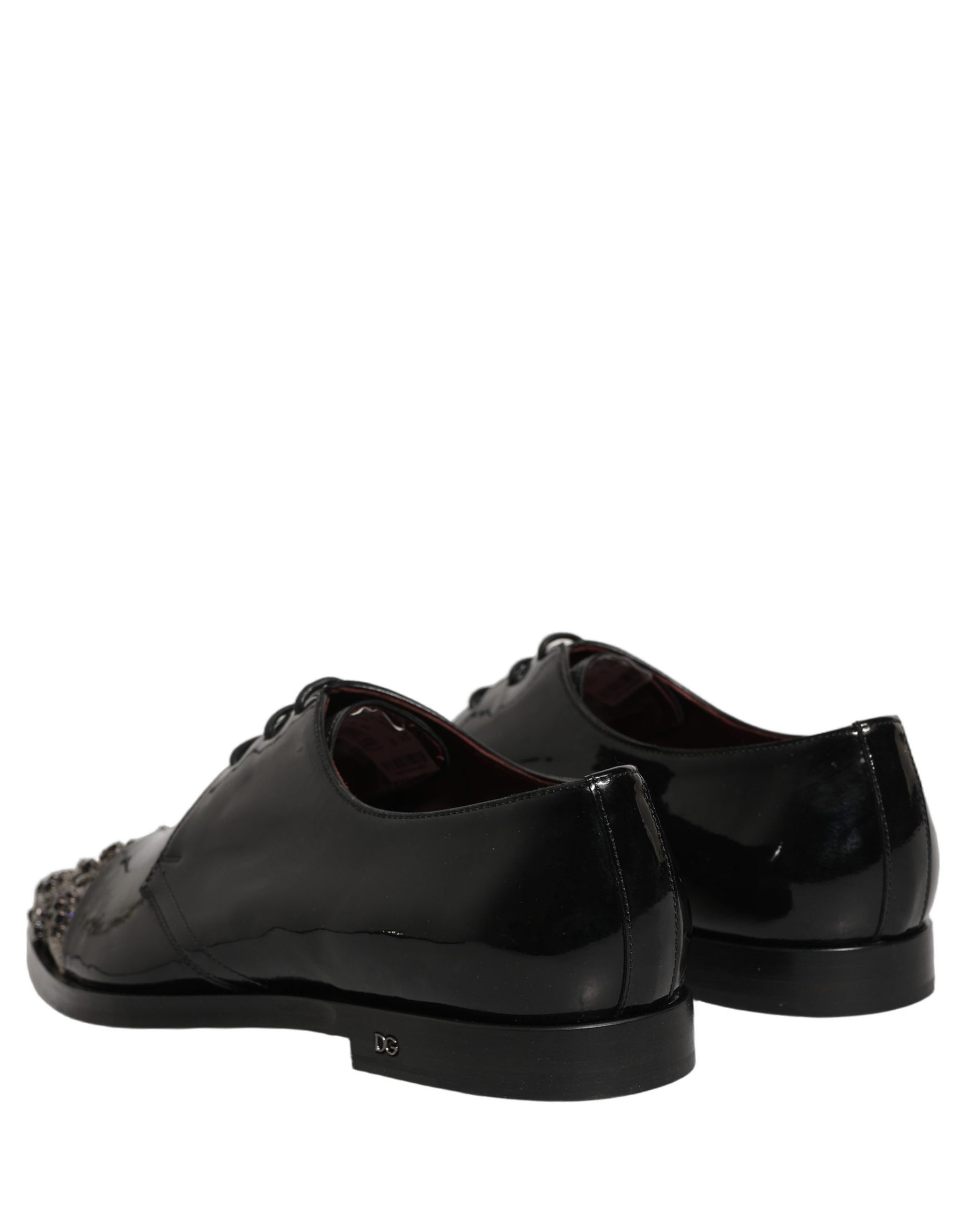 Dolce & Gabbana Black Embellished Men Derby Dress Formal Shoes | Regal Royce