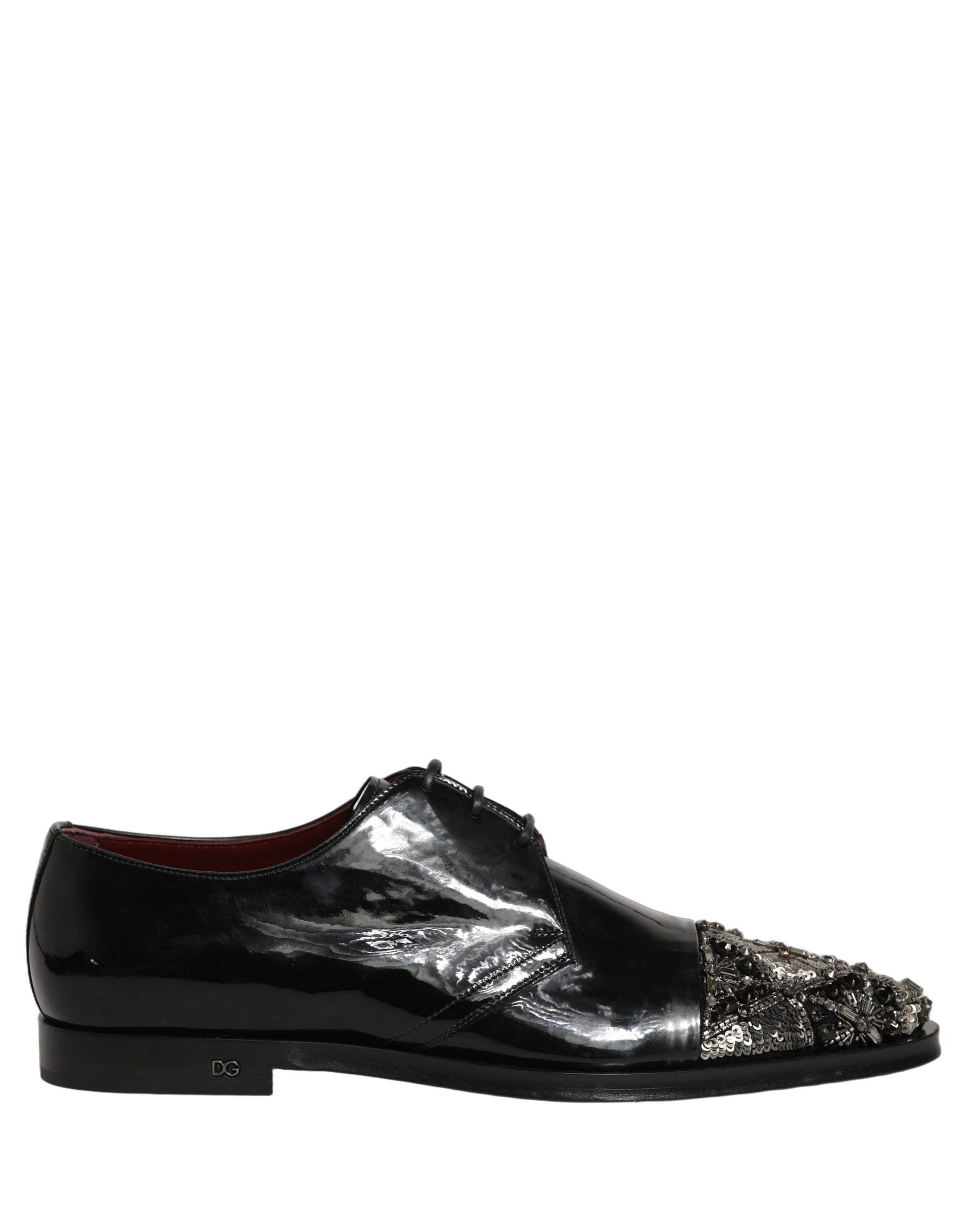 Dolce & Gabbana Black Embellished Men Derby Dress Formal Shoes | Regal Royce