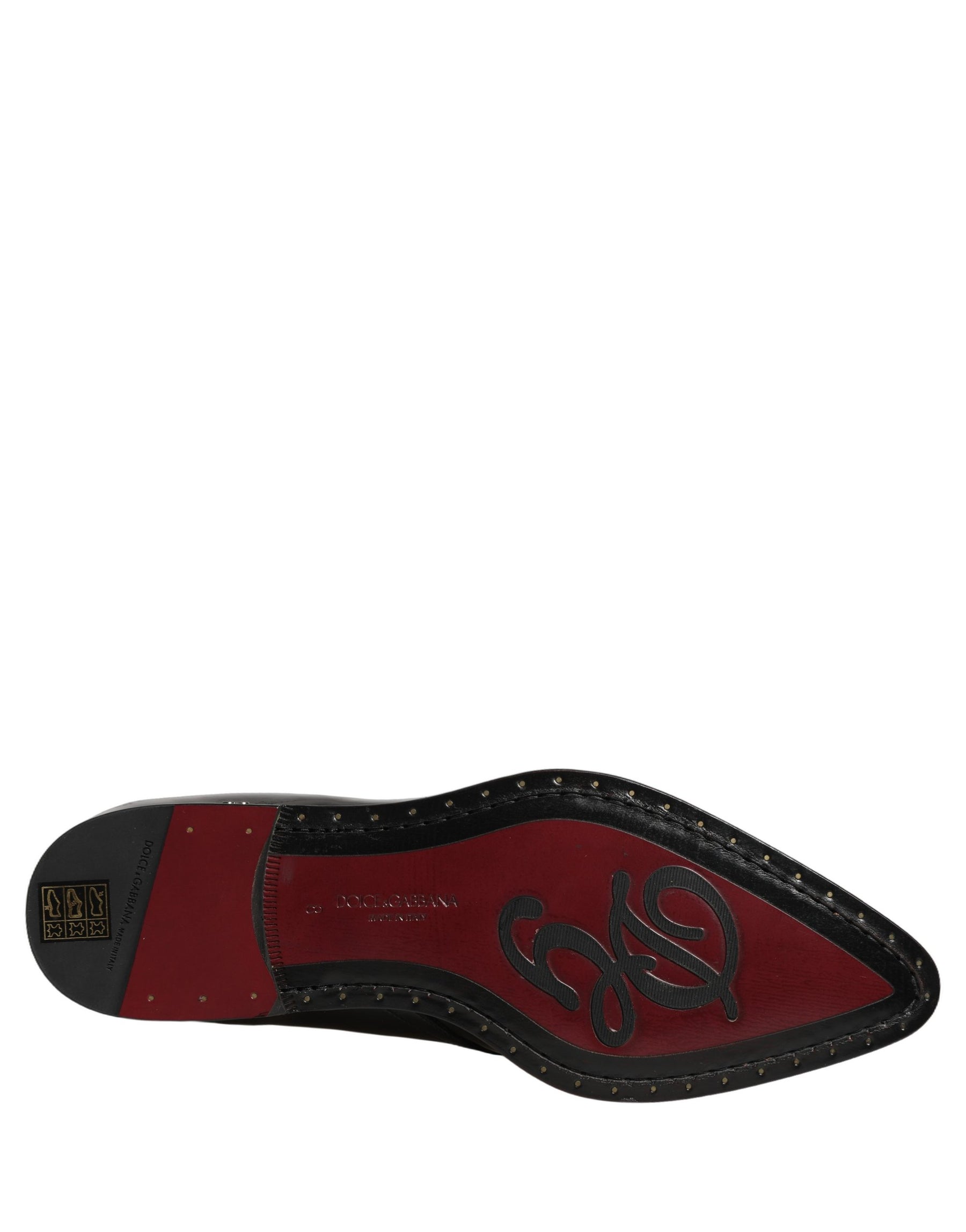 Dolce & Gabbana Black Embellished Men Derby Dress Formal Shoes | Regal Royce
