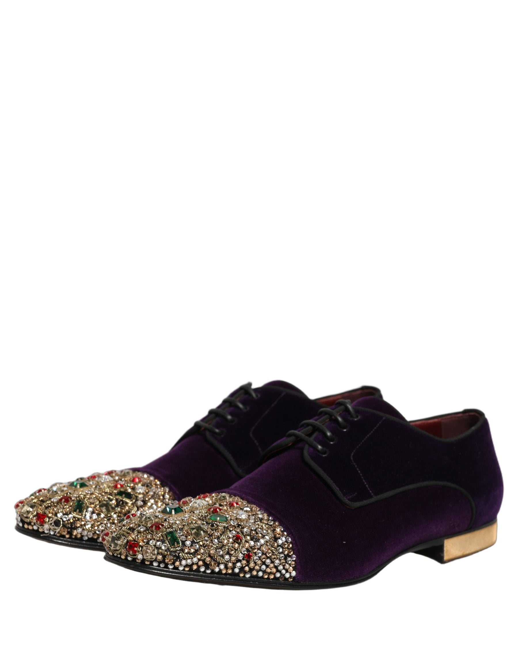 Dolce & Gabbana Violet Suede Embellished Derby Dress Shoes | Regal Royce