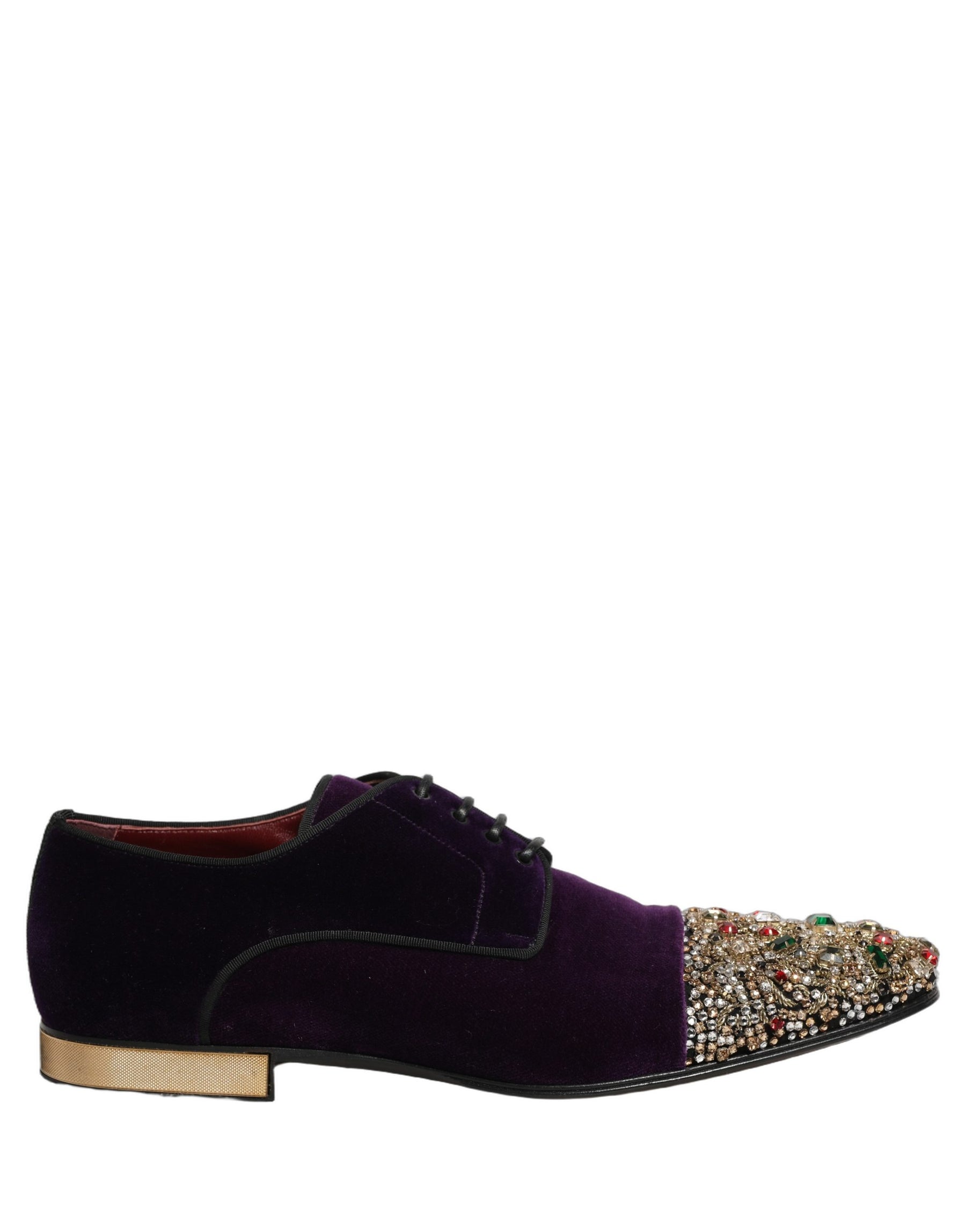 Dolce & Gabbana Violet Suede Embellished Derby Dress Shoes | Regal Royce