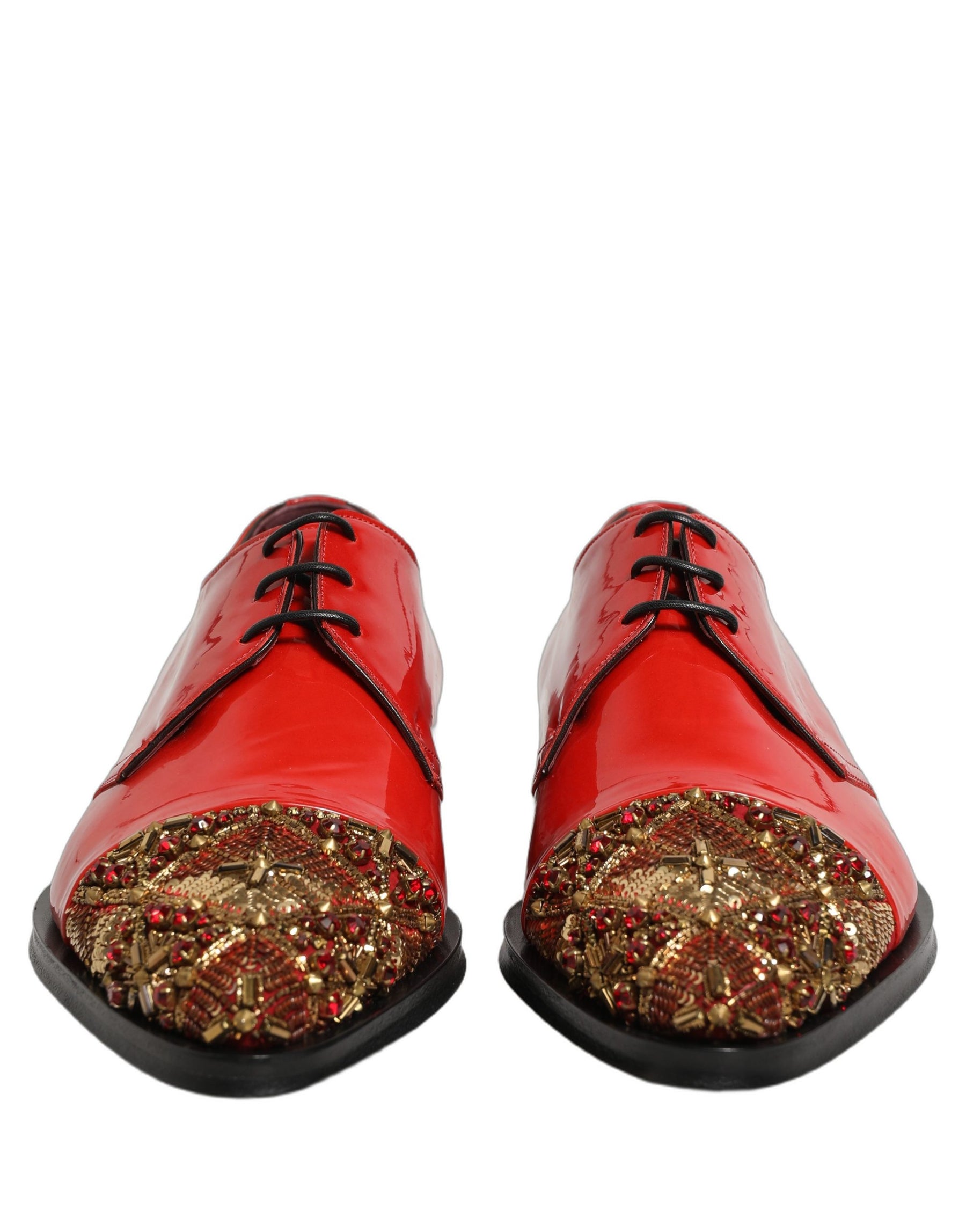 Dolce & Gabbana Red Embellished Men Derby Dress Formal Shoes | Regal Royce
