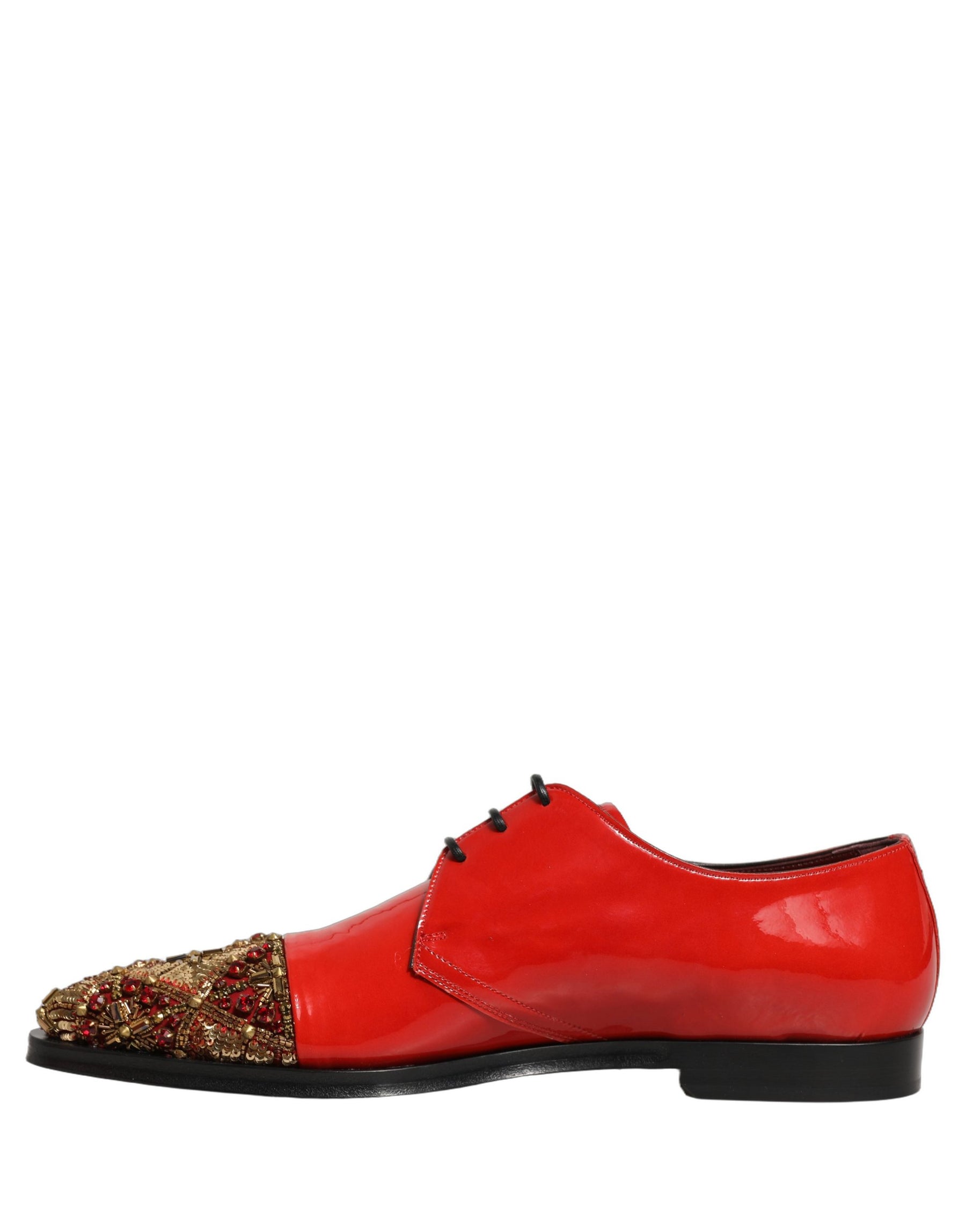 Dolce & Gabbana Red Embellished Men Derby Dress Formal Shoes | Regal Royce