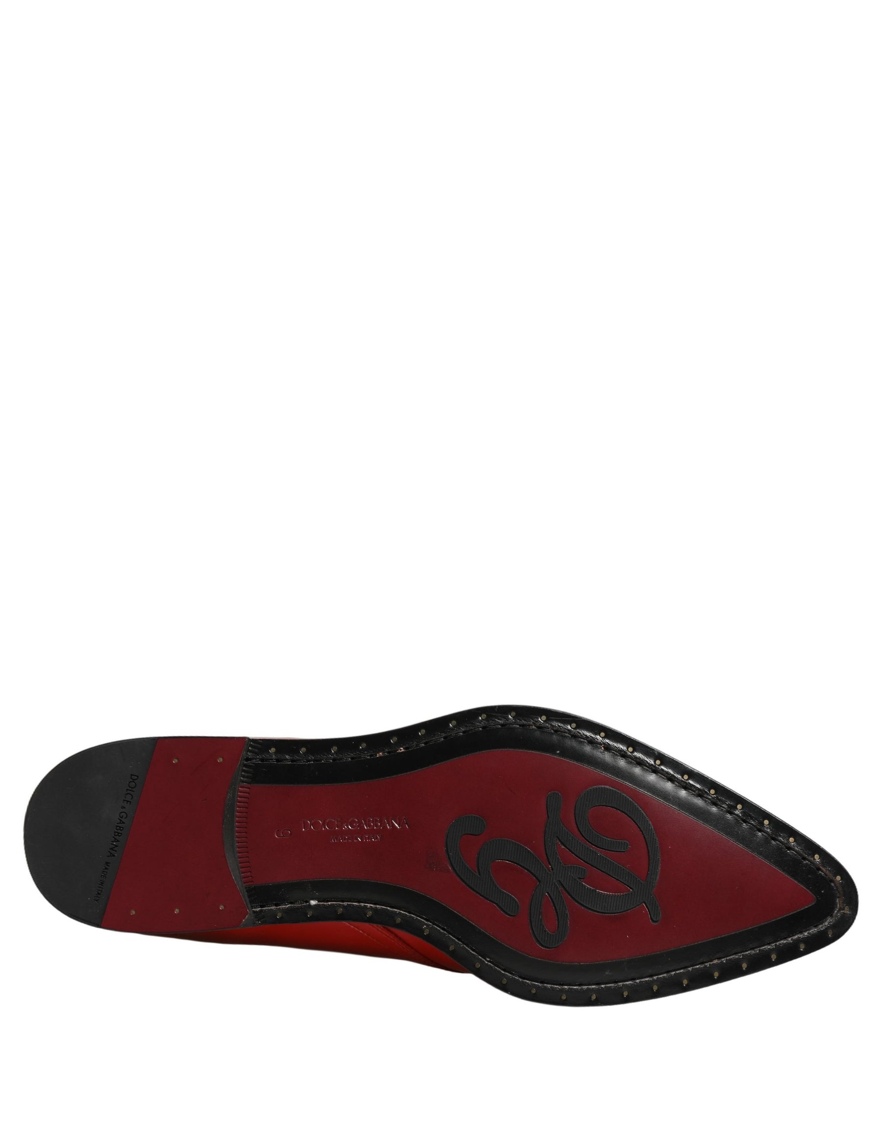 Dolce & Gabbana Red Embellished Men Derby Dress Formal Shoes | Regal Royce