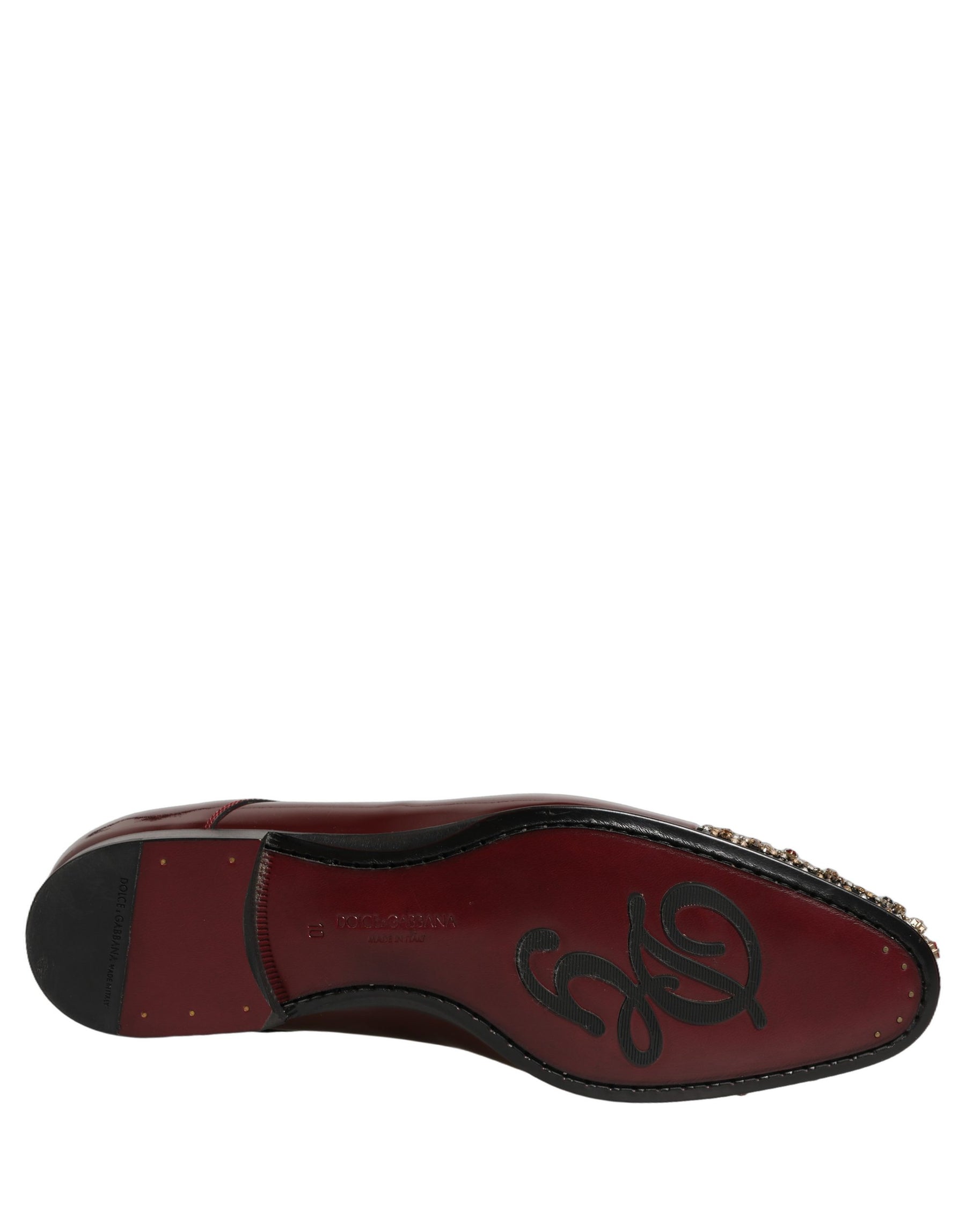 Dolce & Gabbana Maroon Embellished Derby Dress Formal Shoes | Regal Royce