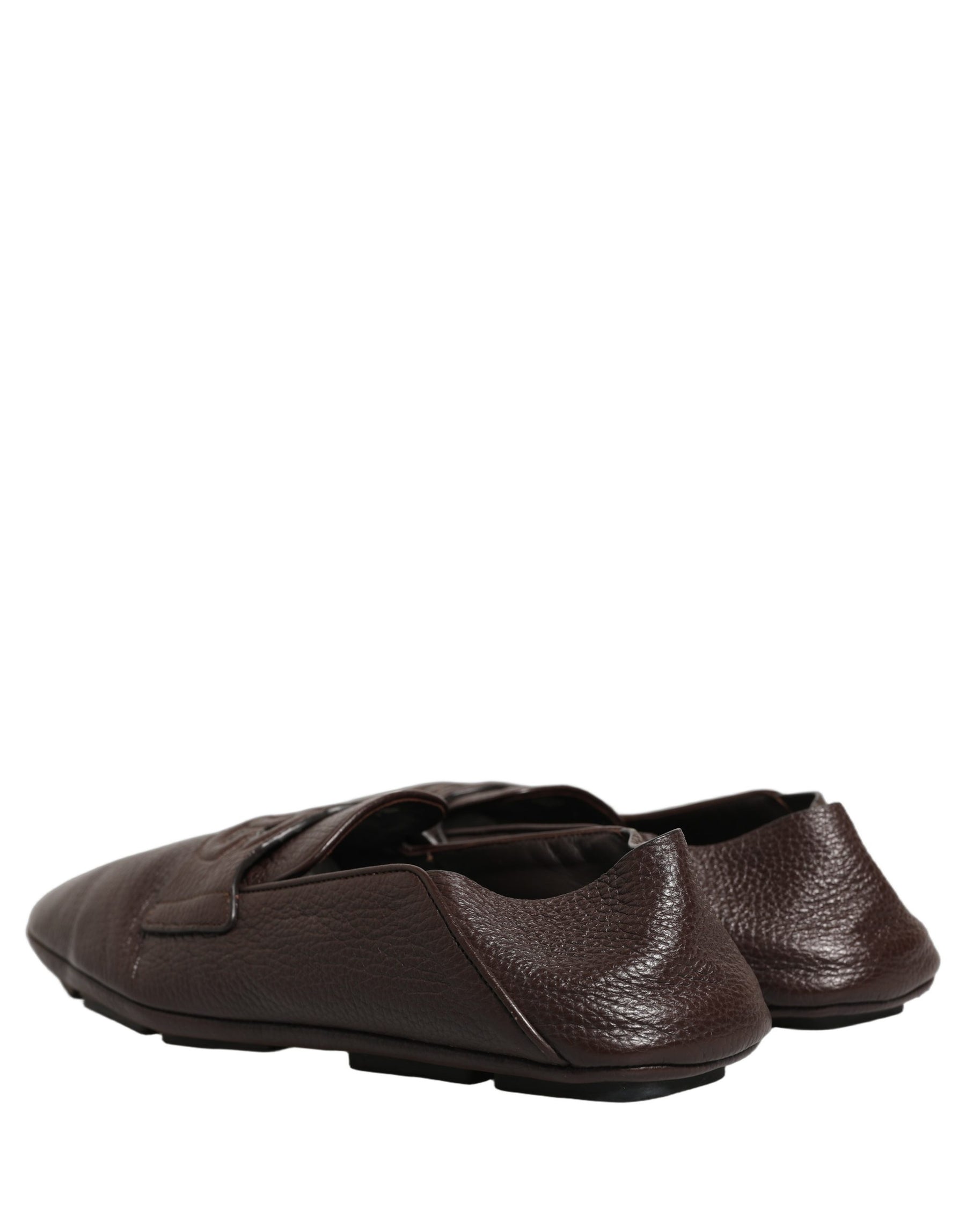 Dolce & Gabbana Brown Deerskin Leather Driver Loafers Shoes | Regal Royce