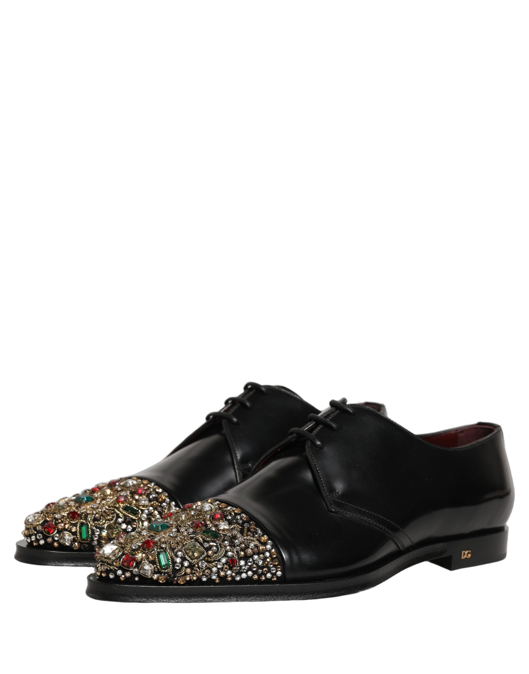 Dolce & Gabbana Black Embellished Derby Dress Formal Shoes | Regal Royce