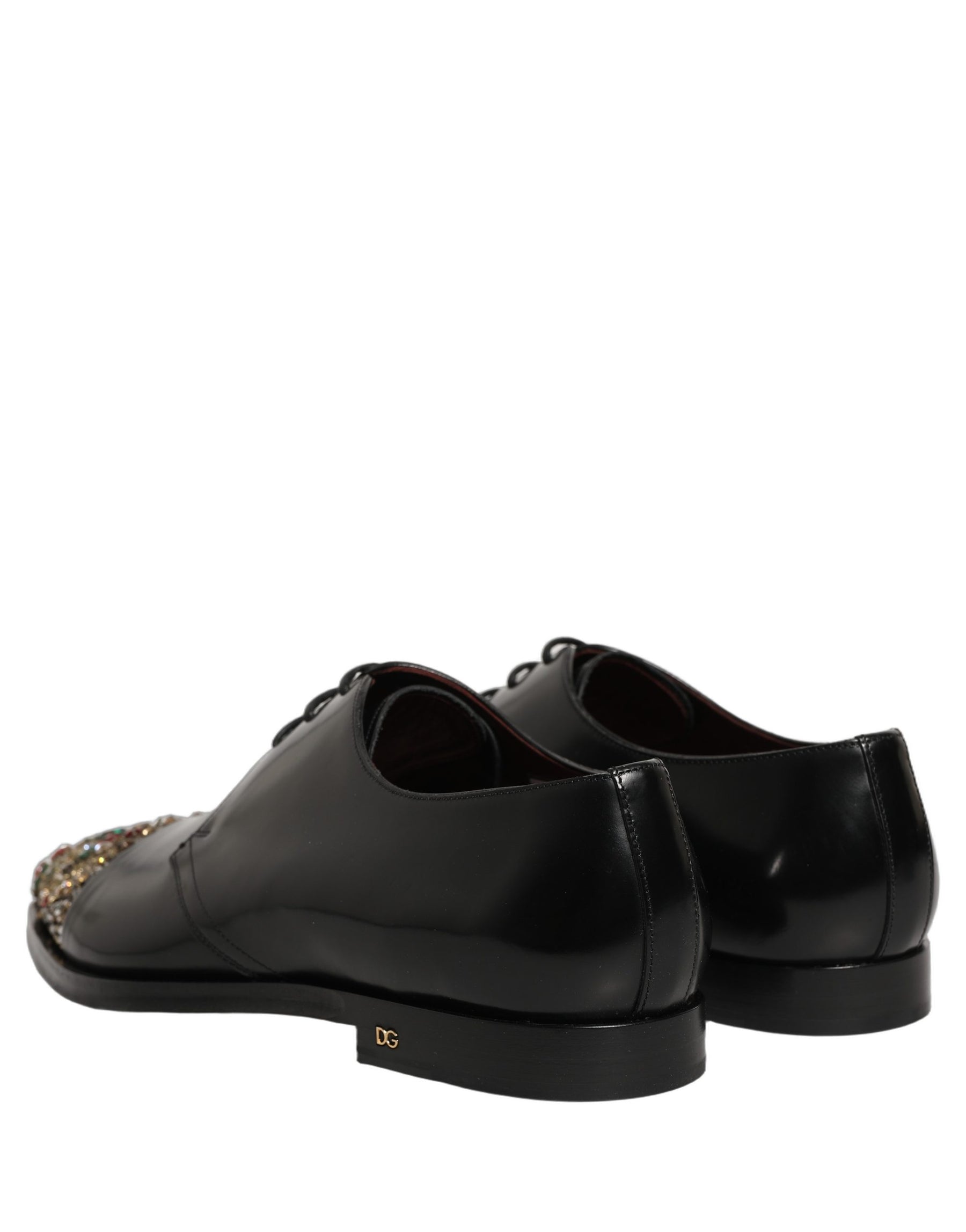 Dolce & Gabbana Black Embellished Derby Dress Formal Shoes | Regal Royce