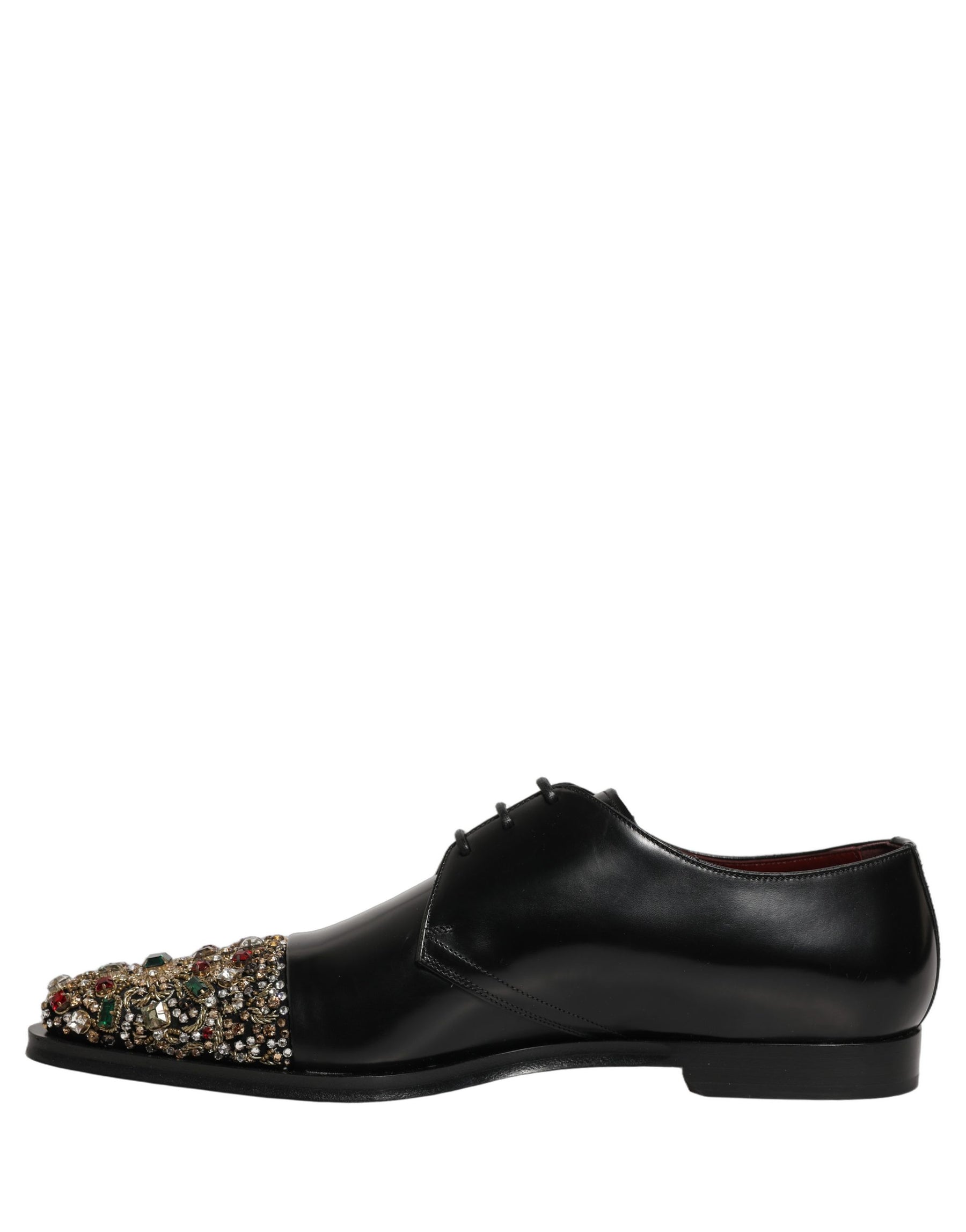 Dolce & Gabbana Black Embellished Derby Dress Formal Shoes | Regal Royce