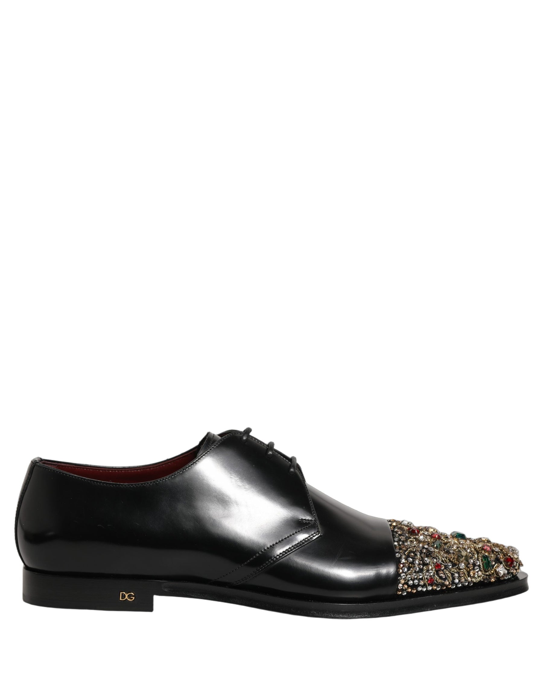Dolce & Gabbana Black Embellished Derby Dress Formal Shoes | Regal Royce
