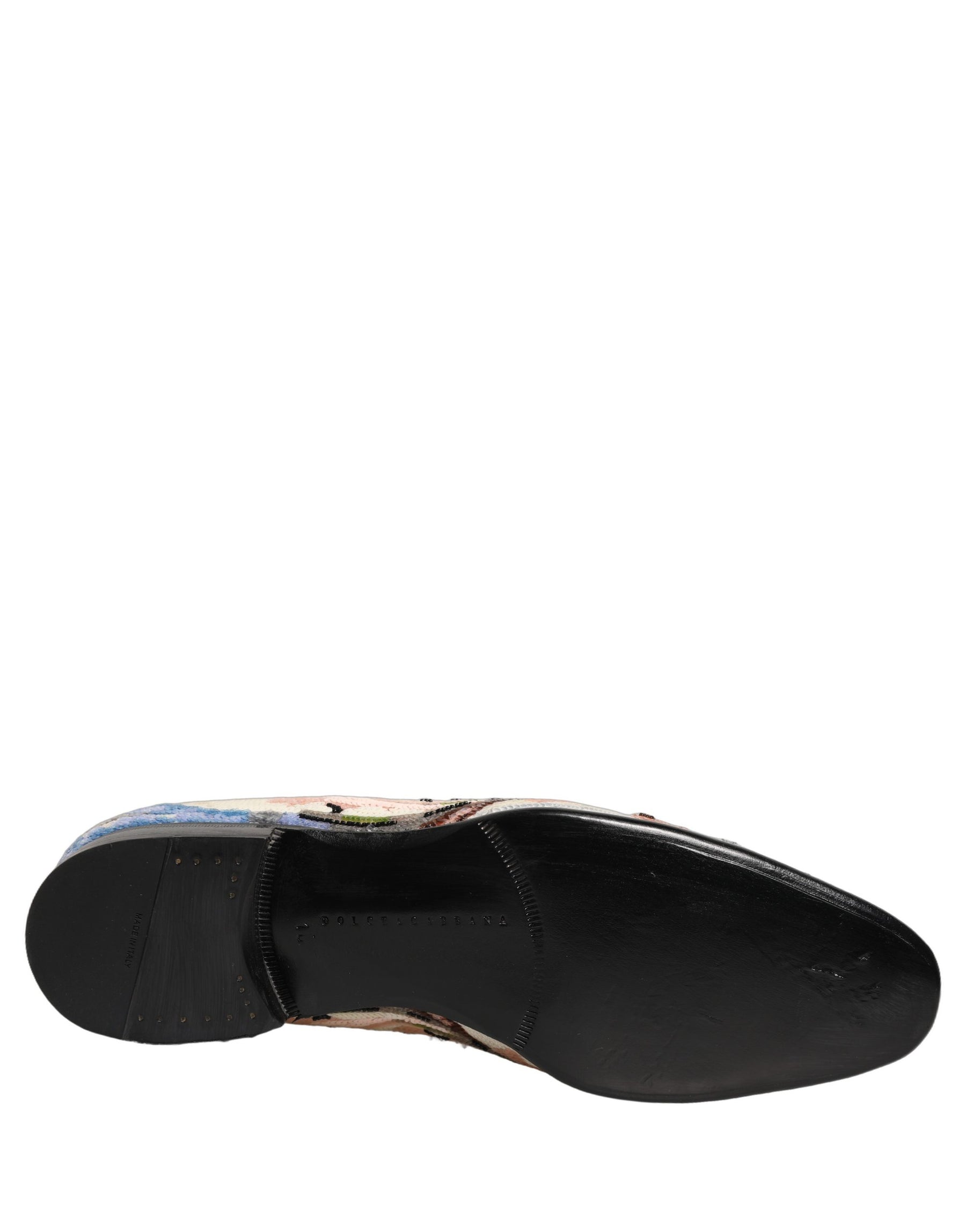 Dolce & Gabbana Multicolor Sequin Embroidered Loafers Shoes | Regal Royce