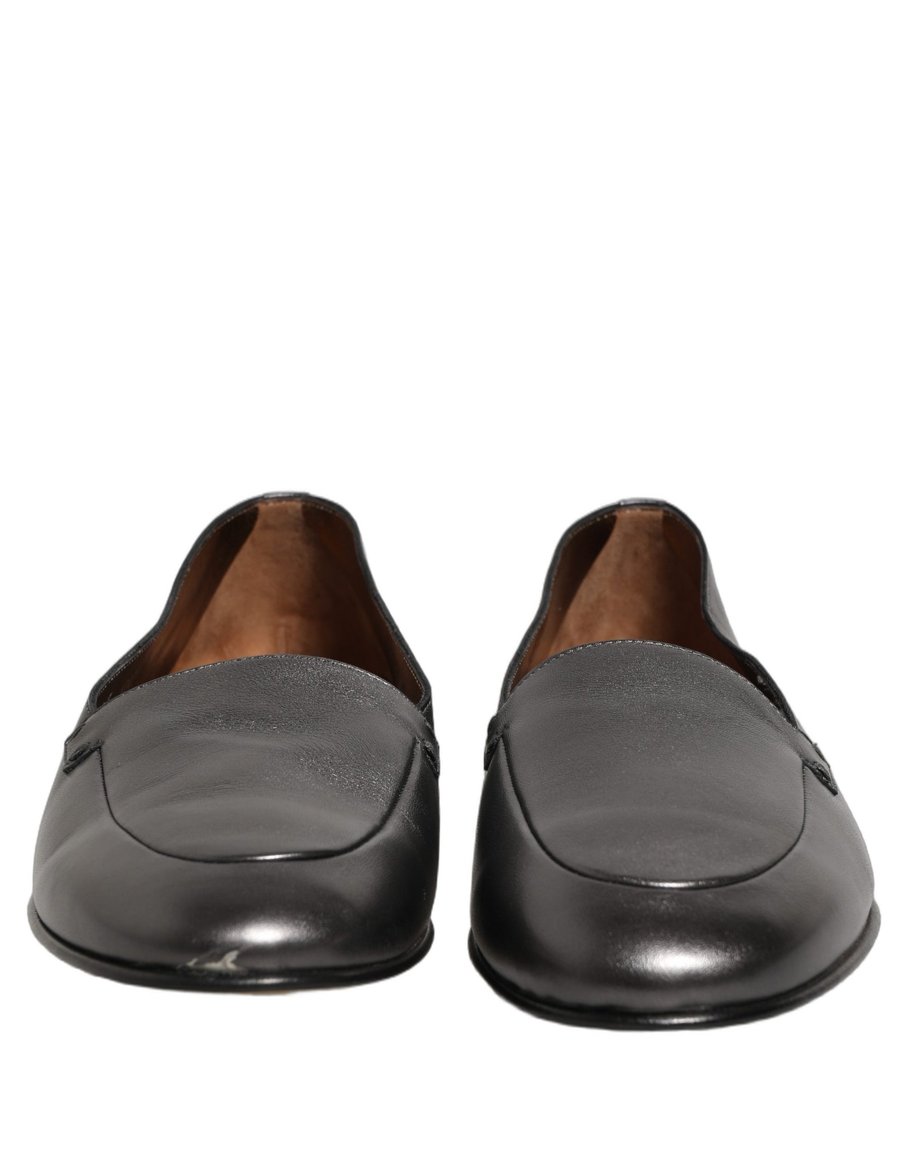 Dolce & Gabbana Silver Leather DG Logo Slip On Loafers Shoes | Regal Royce