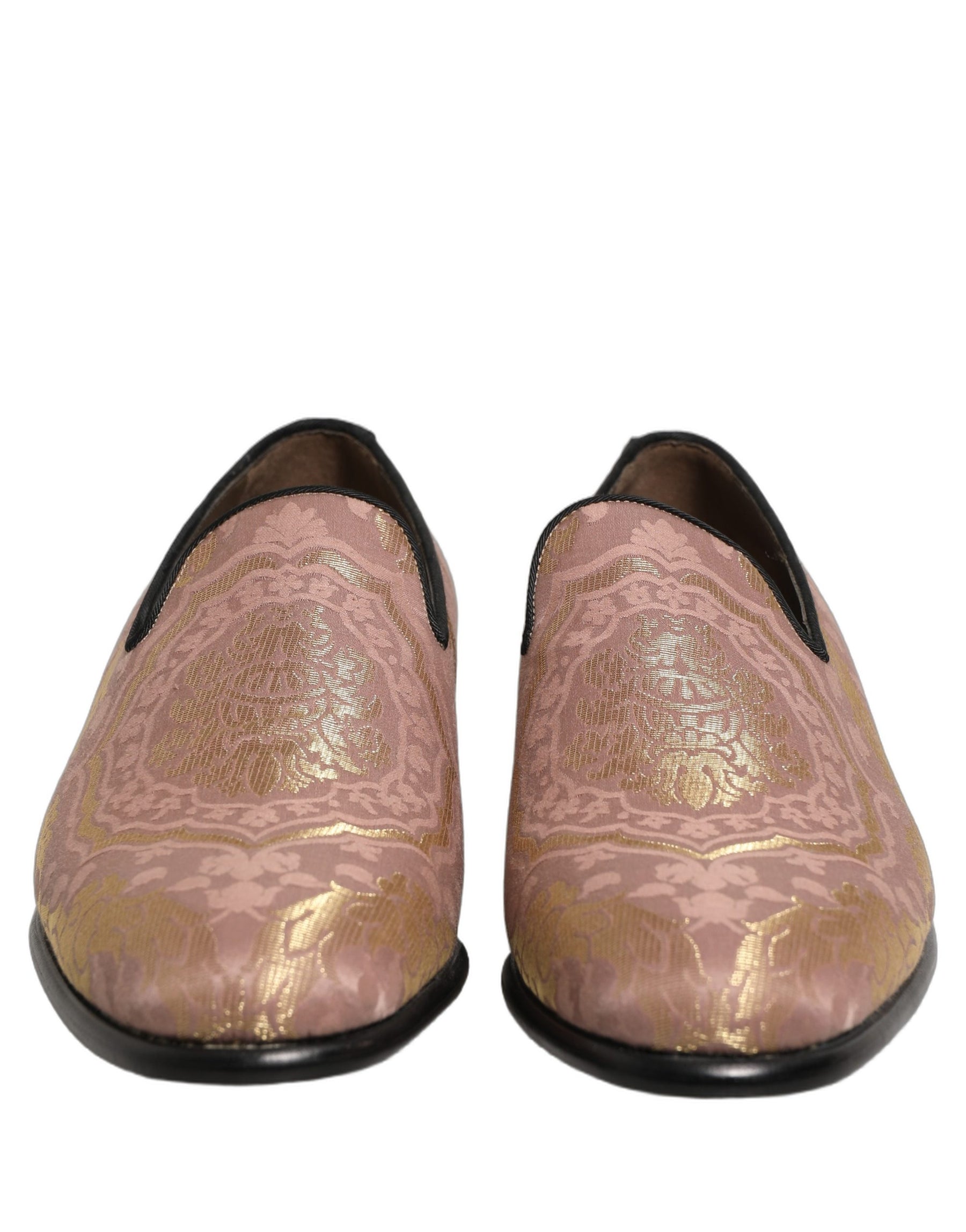 Dolce & Gabbana Pink Brocade Men Slip On Dress Loafers Shoes | Regal Royce