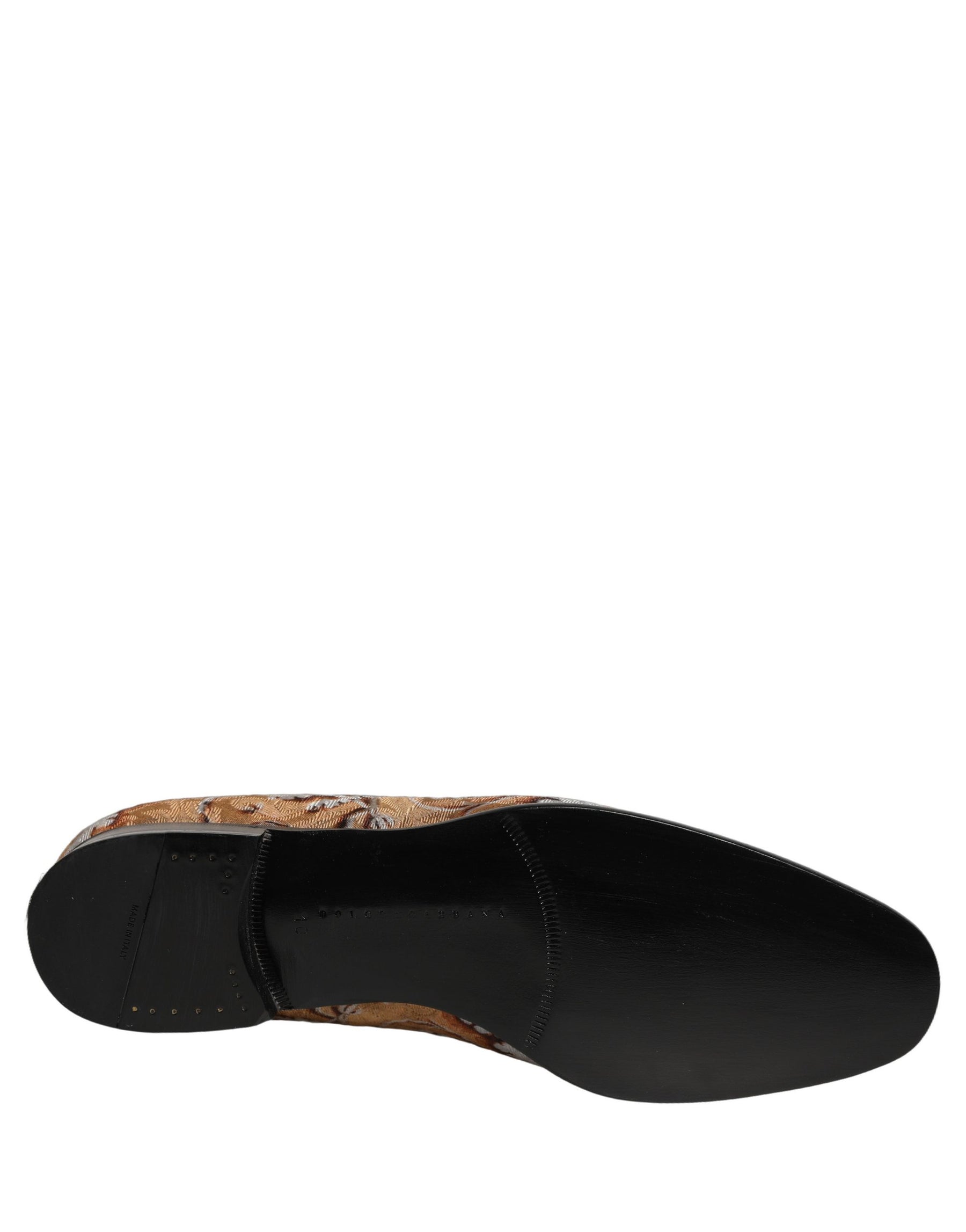Dolce & Gabbana Gold Brocade Baroque Men Loafers Shoes | Regal Royce